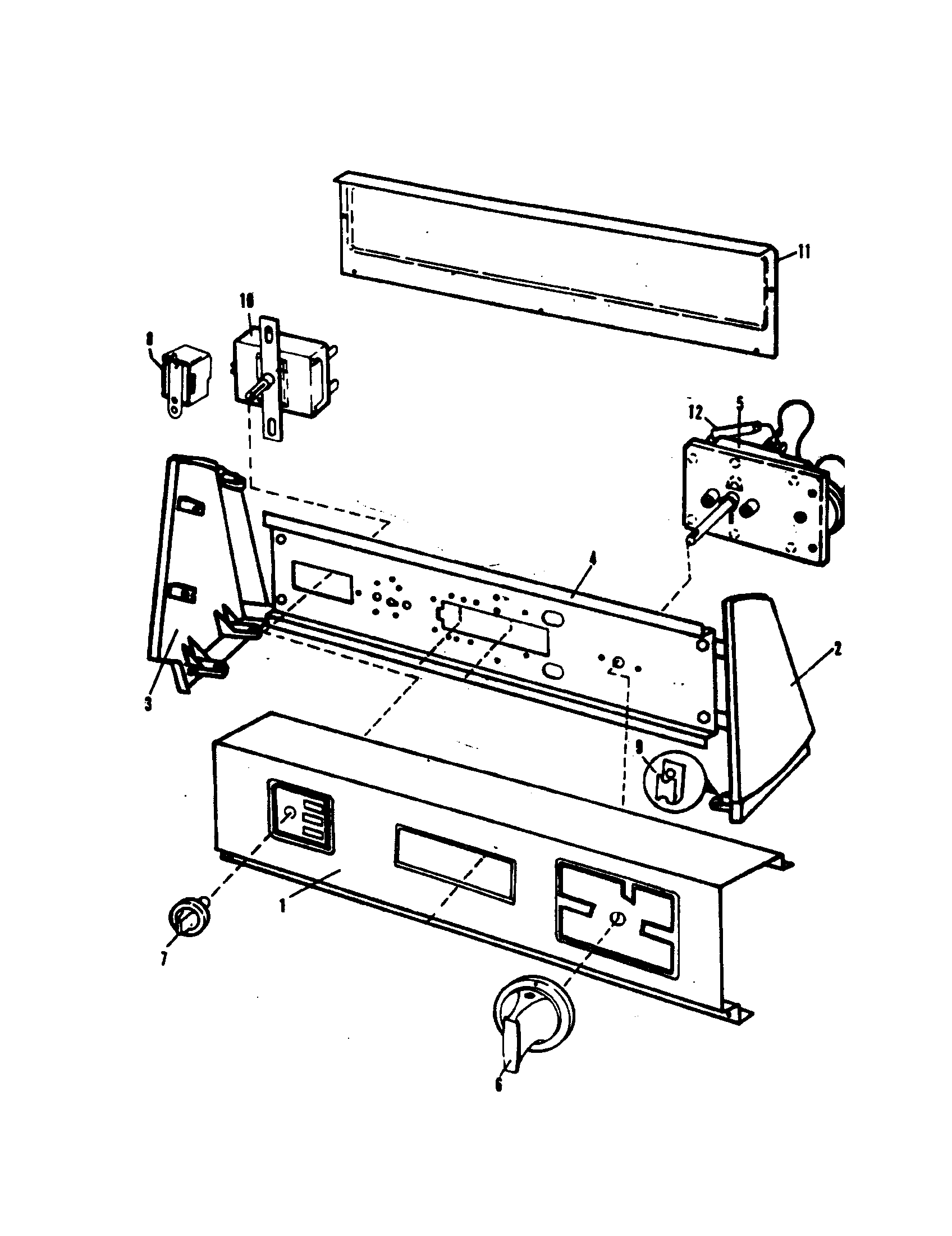 Magic Chef DG20F5HW control panel diagram