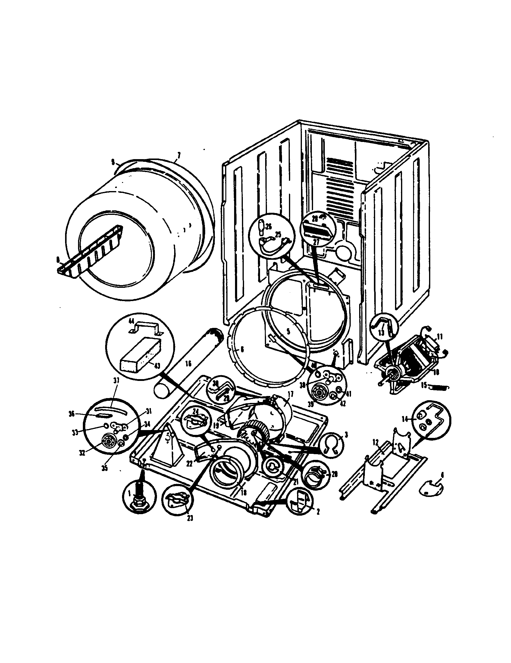 Admiral DG20F8AM drum diagram