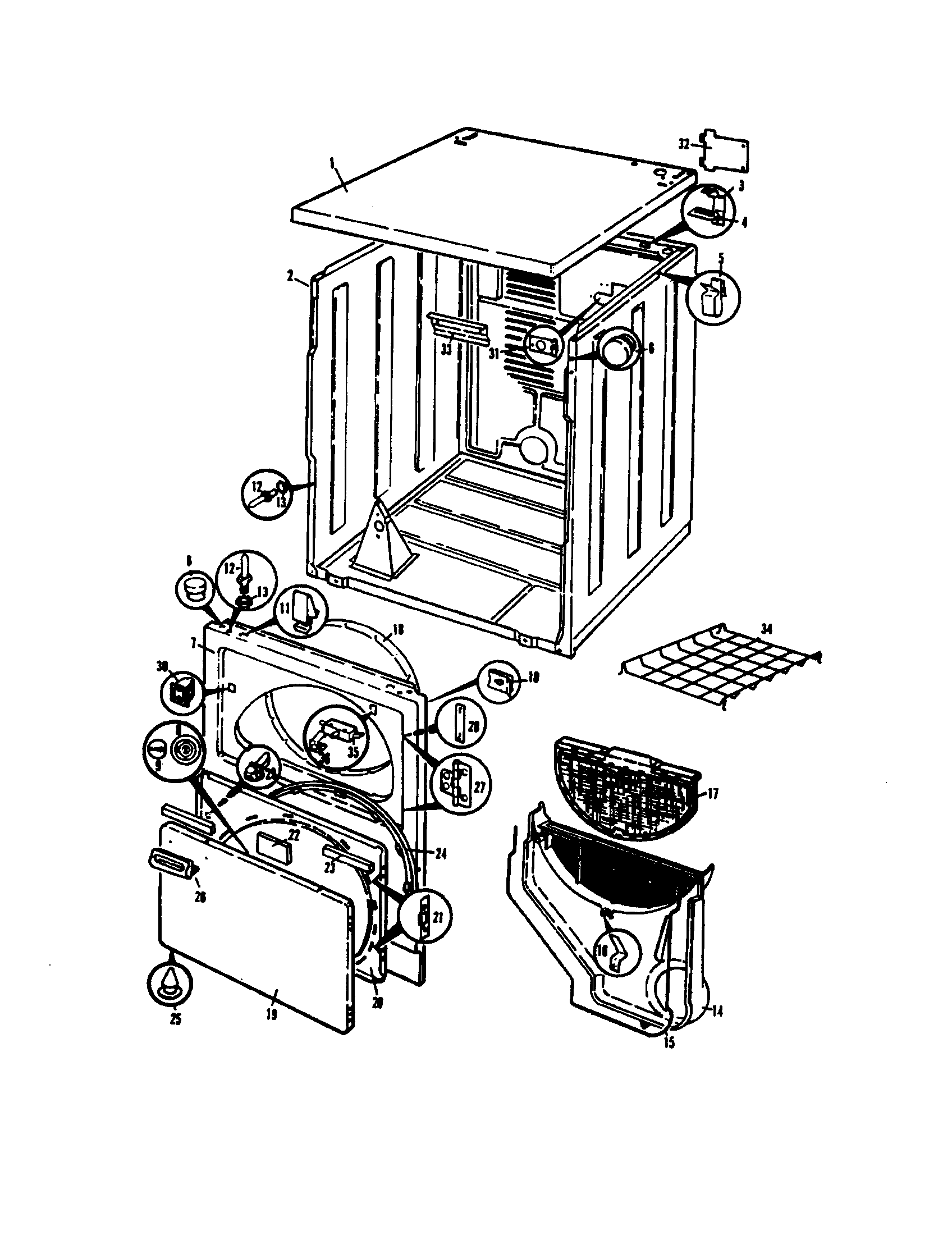Norge LDG9127H cabinet diagram
