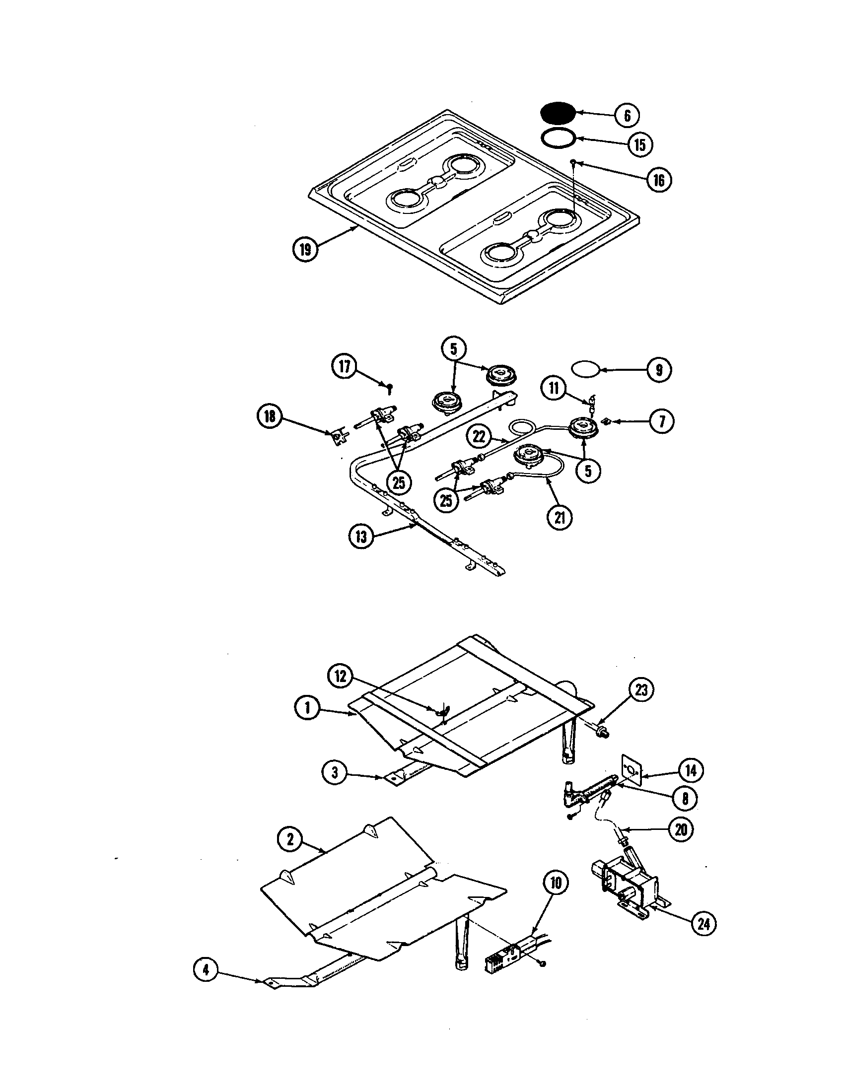 Magic Chef 34JN-3TKXW burners diagram