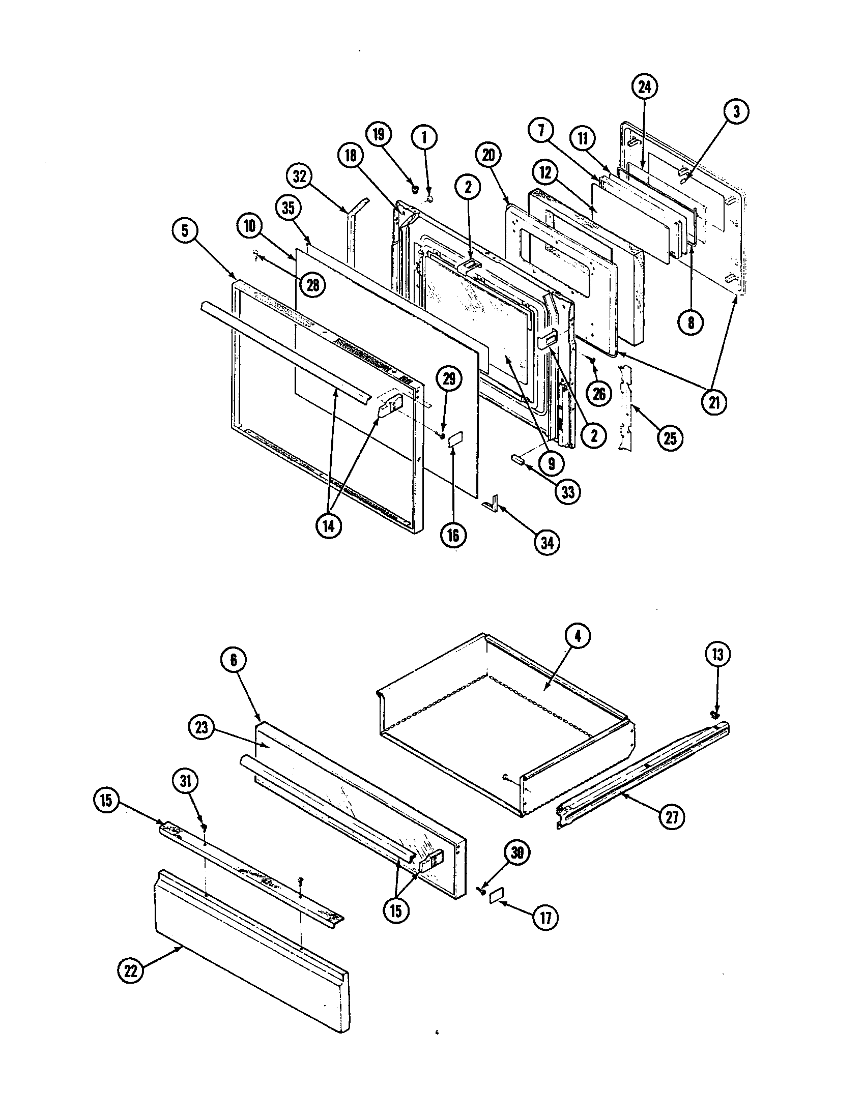 Magic Chef 34JN-3TKXW doors diagram