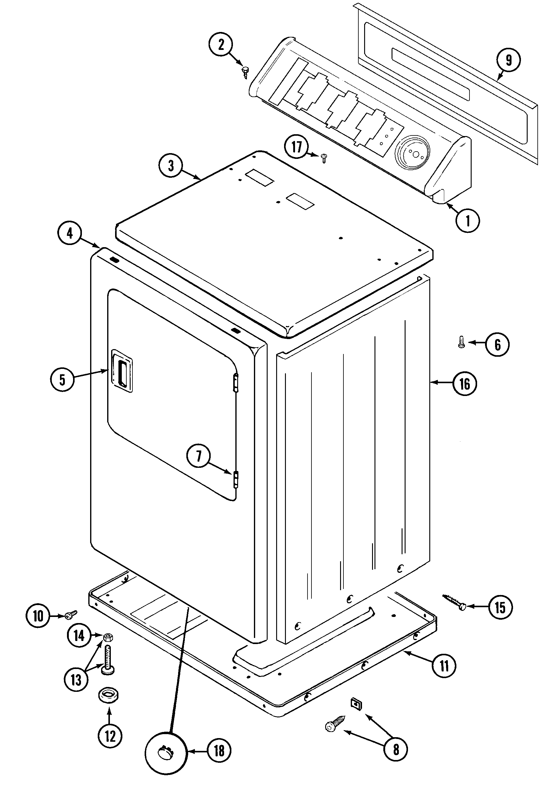 Maytag LDG8426EGE cabinet-front diagram