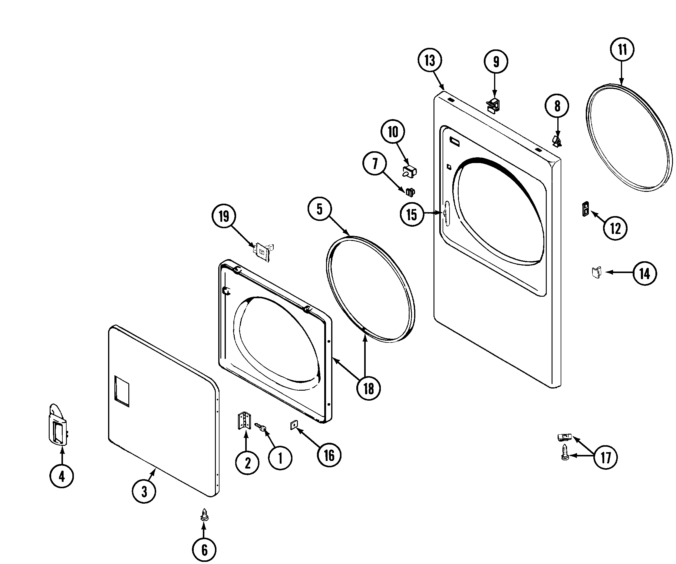 Maytag LDG8426EGE door diagram