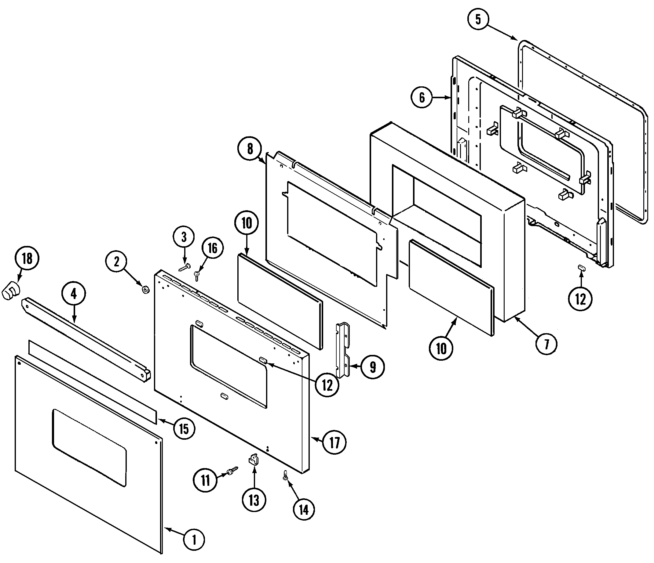 Jenn-Air W132W door diagram