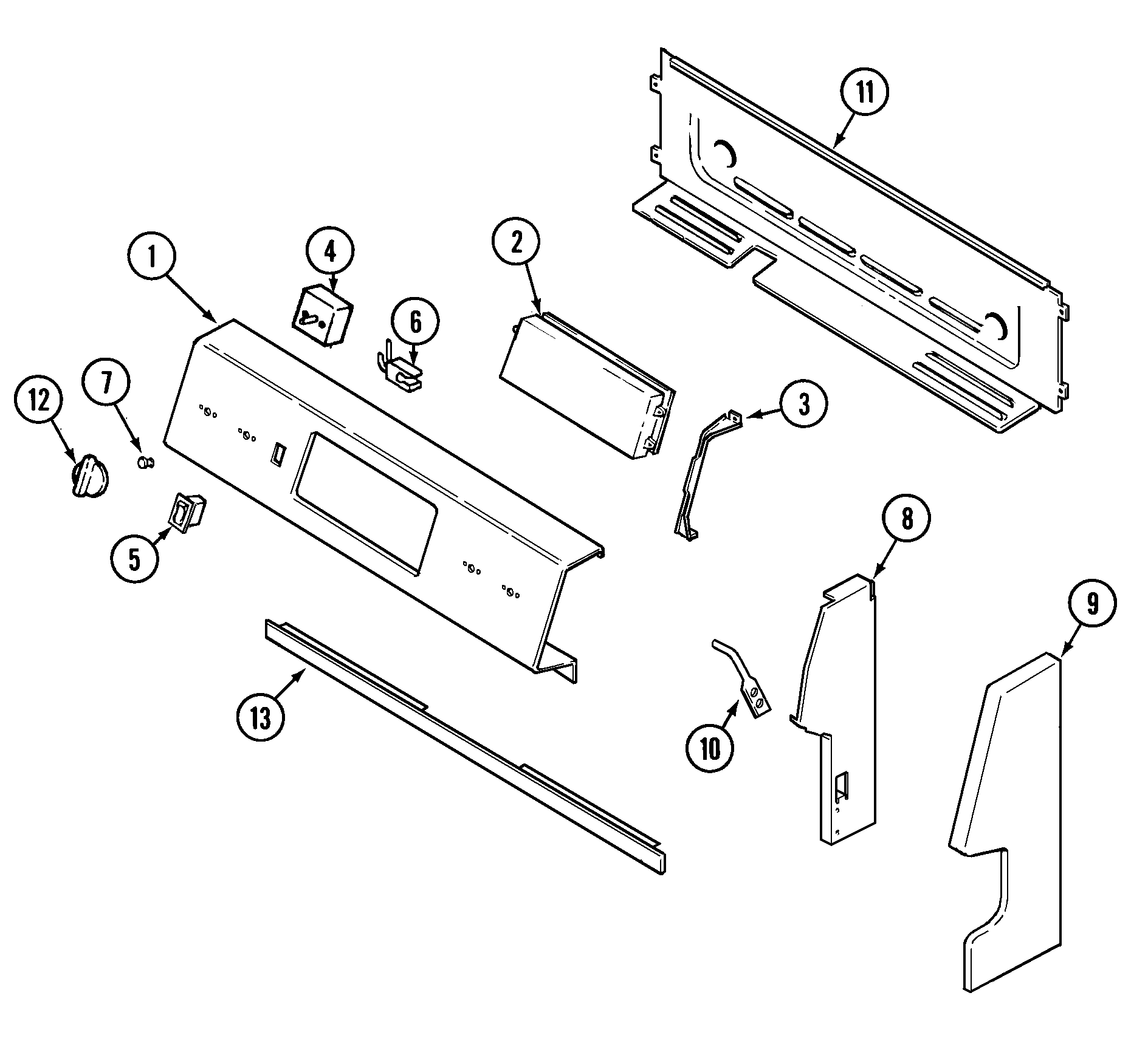 Magic Chef CER3765AAC control panel diagram