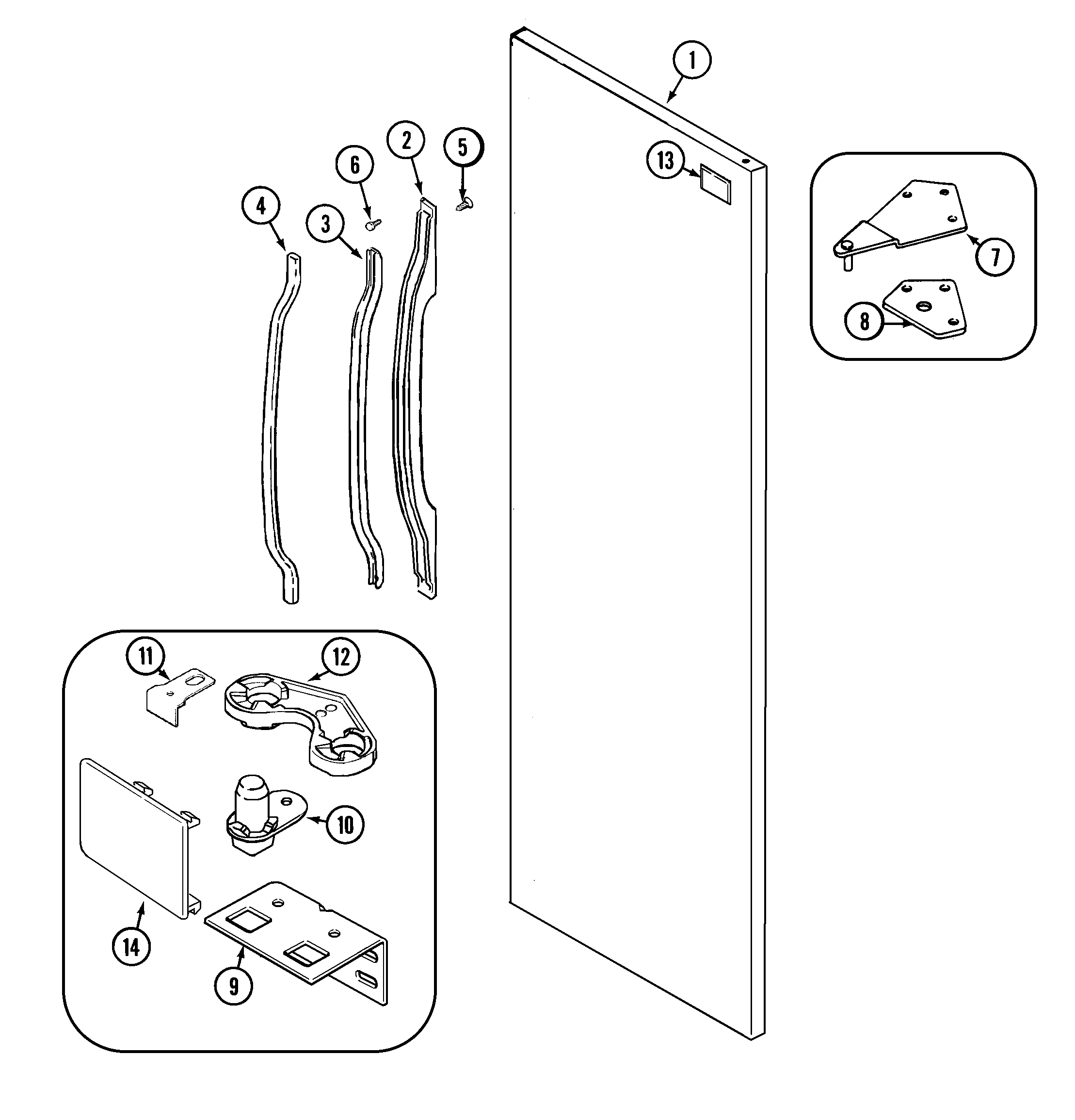 Maytag GS2121NEDA fresh food outer door diagram