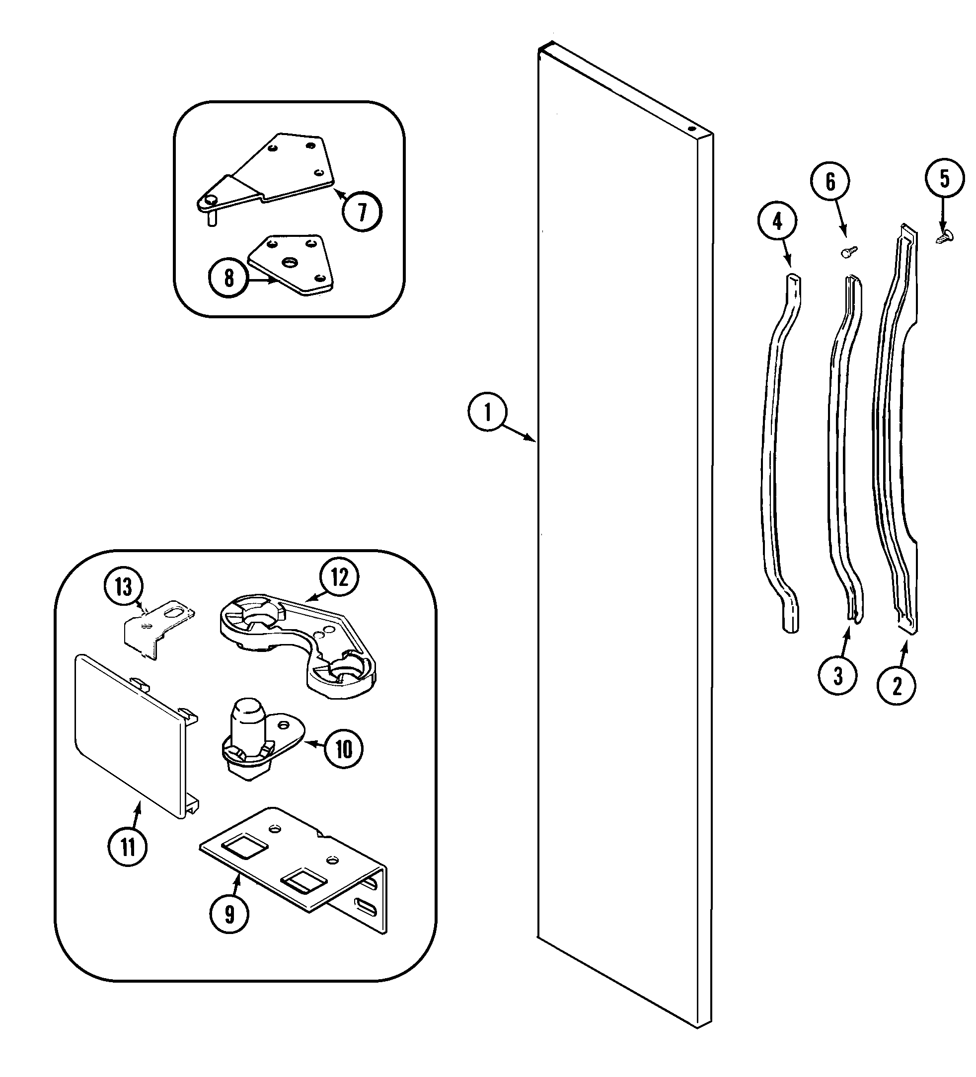 Maytag GS2121NEDA freezer outer door diagram