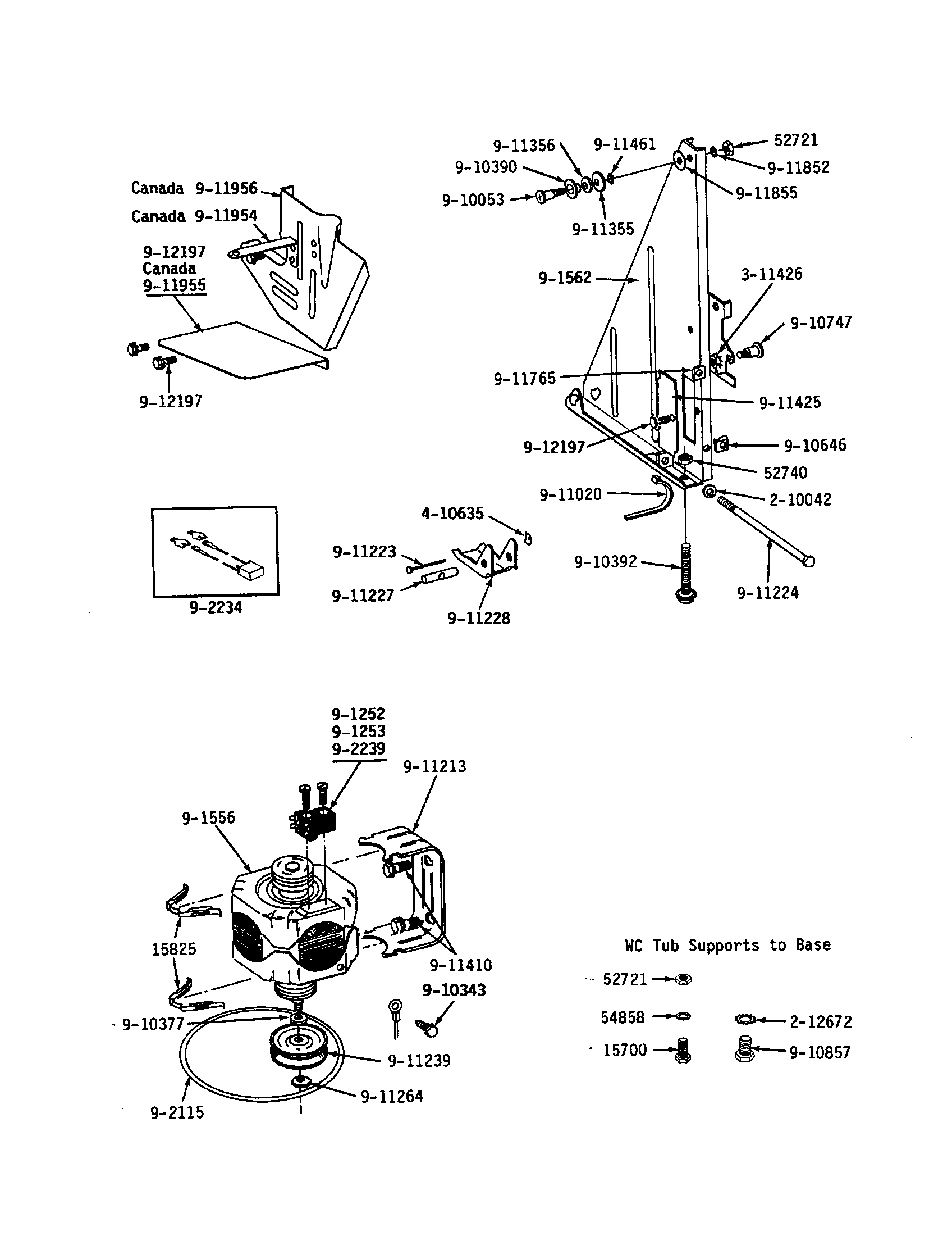 Maytag WU282 frame and motor diagram