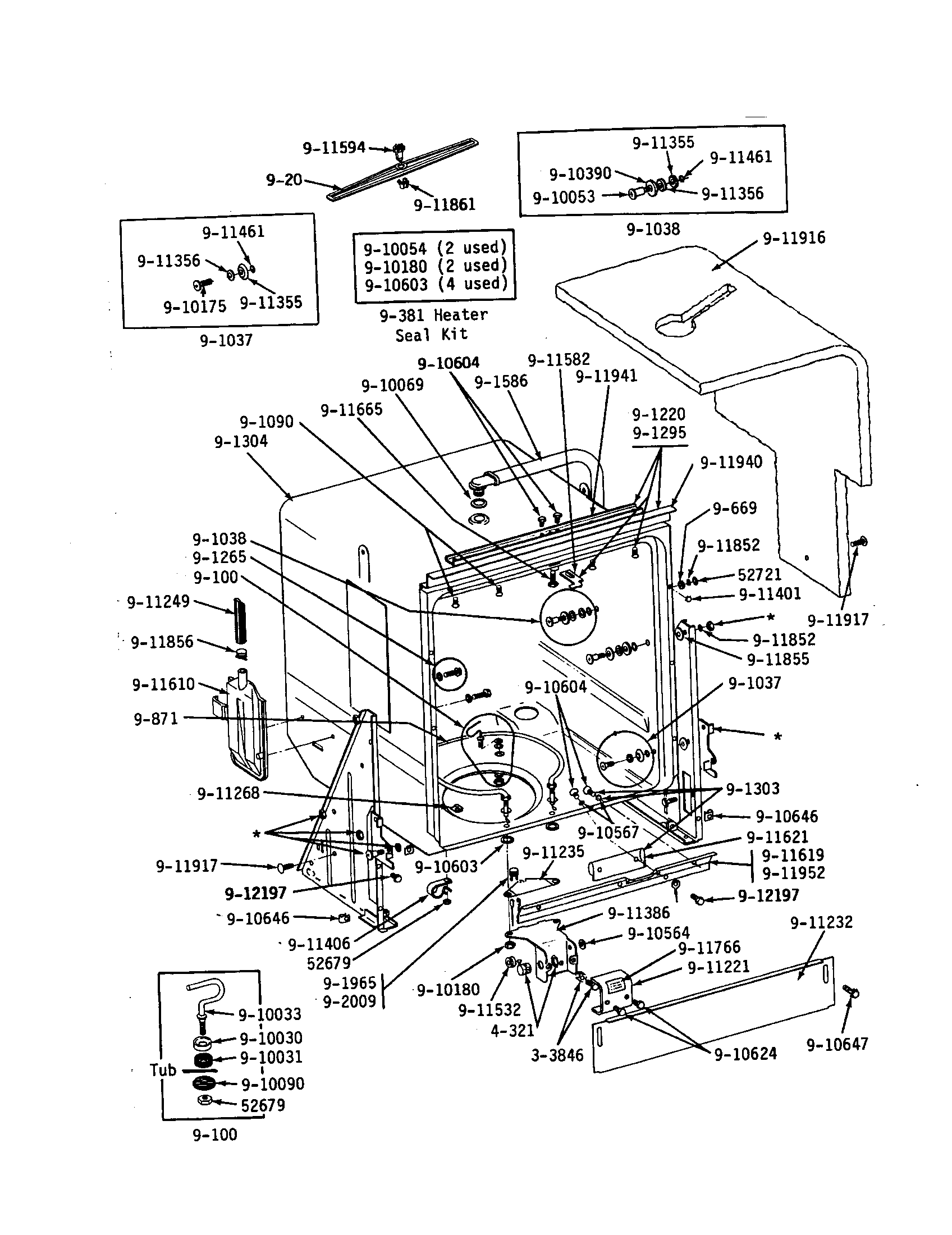 Maytag WU282 tub diagram