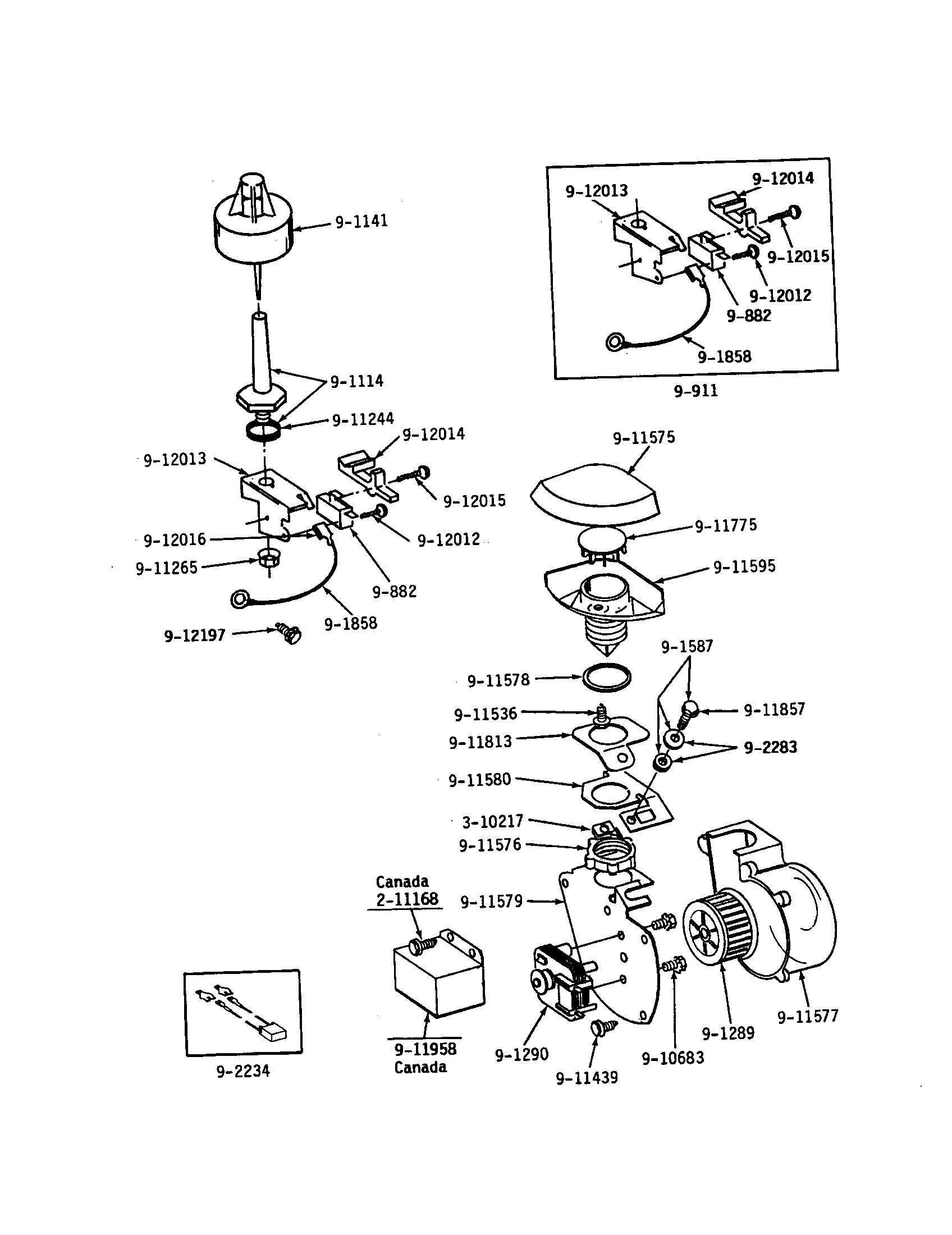 Maytag WU282 blower/water level float diagram