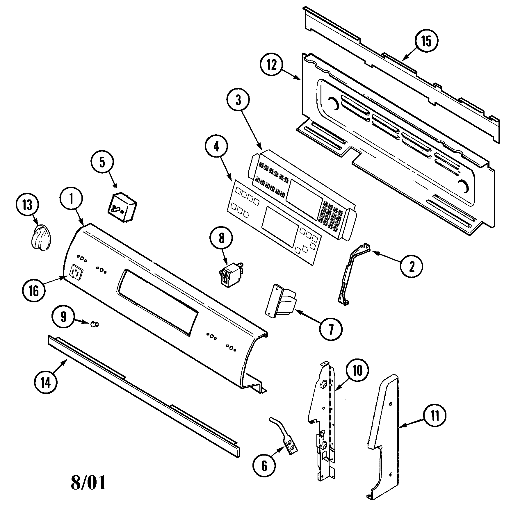 Maytag MER6550ACQ control panel diagram