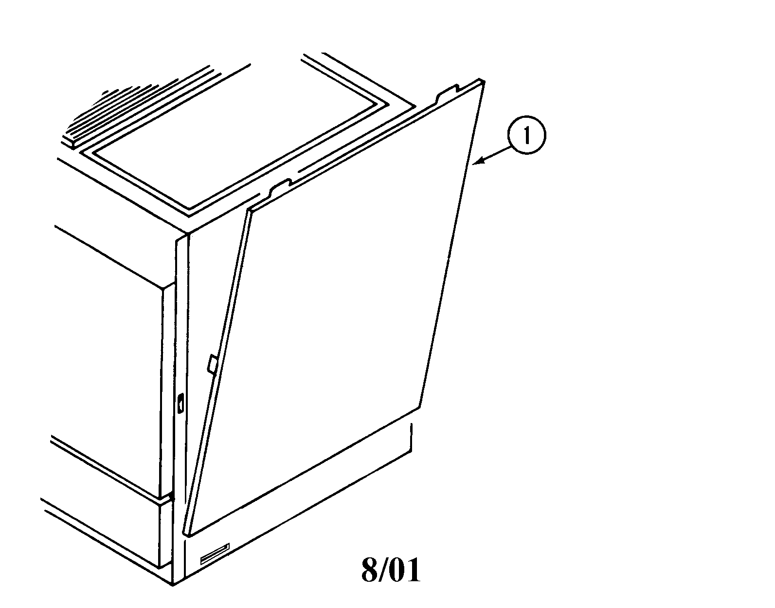 Jenn-Air UXA1000AAQ side panel kit diagram