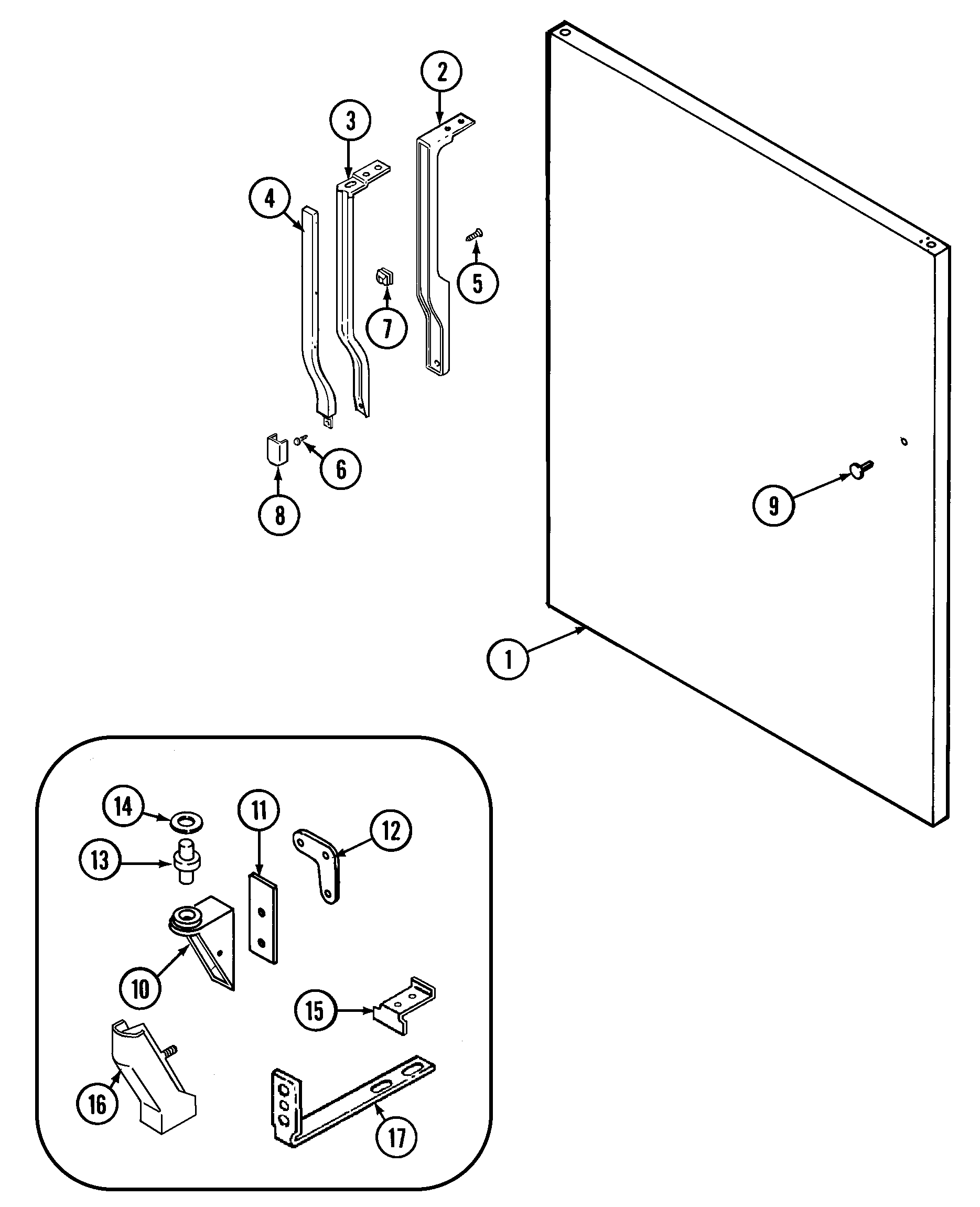 Magic Chef RB213AV fresh food outer door diagram
