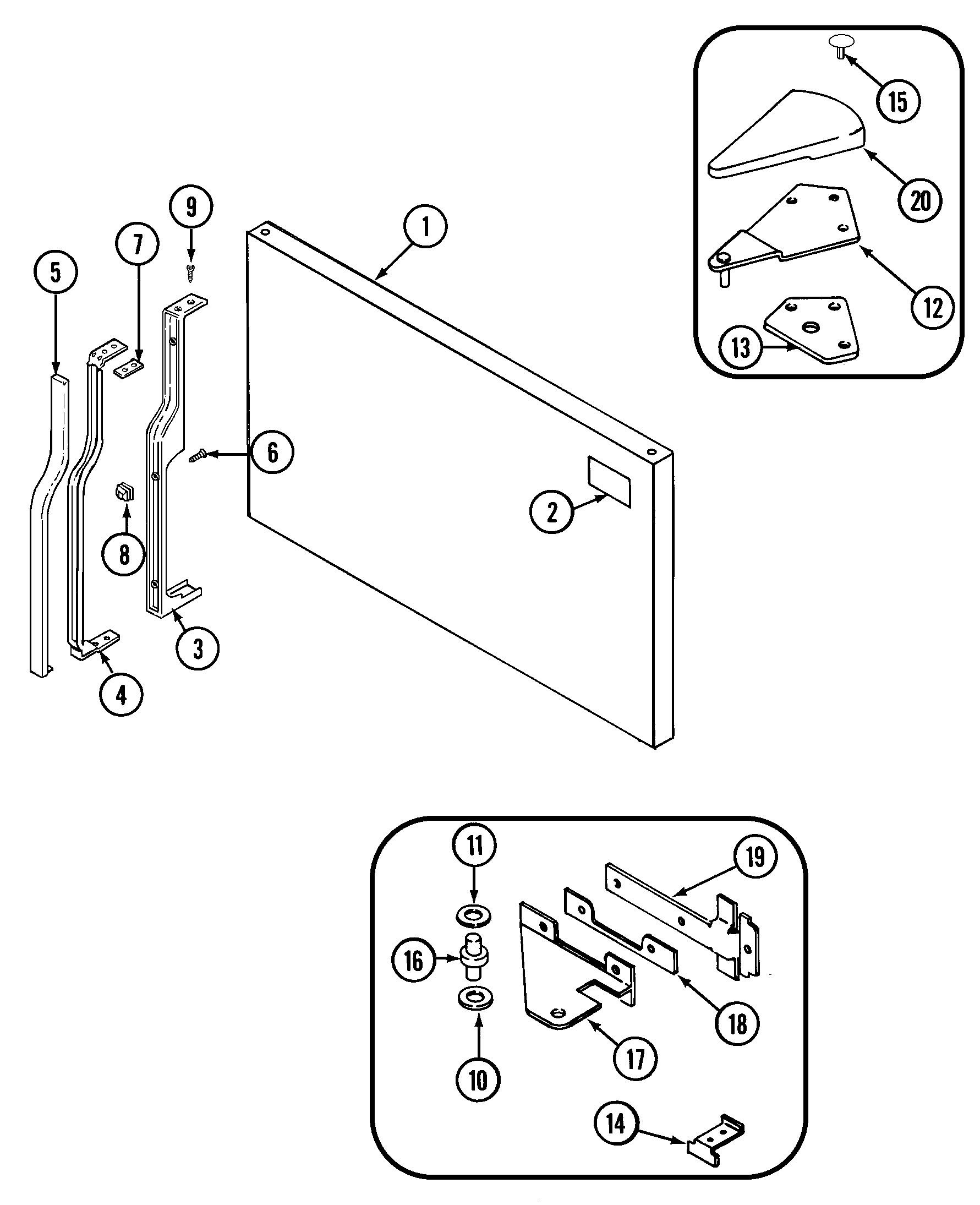 Magic Chef RB213AV freezer outer door diagram