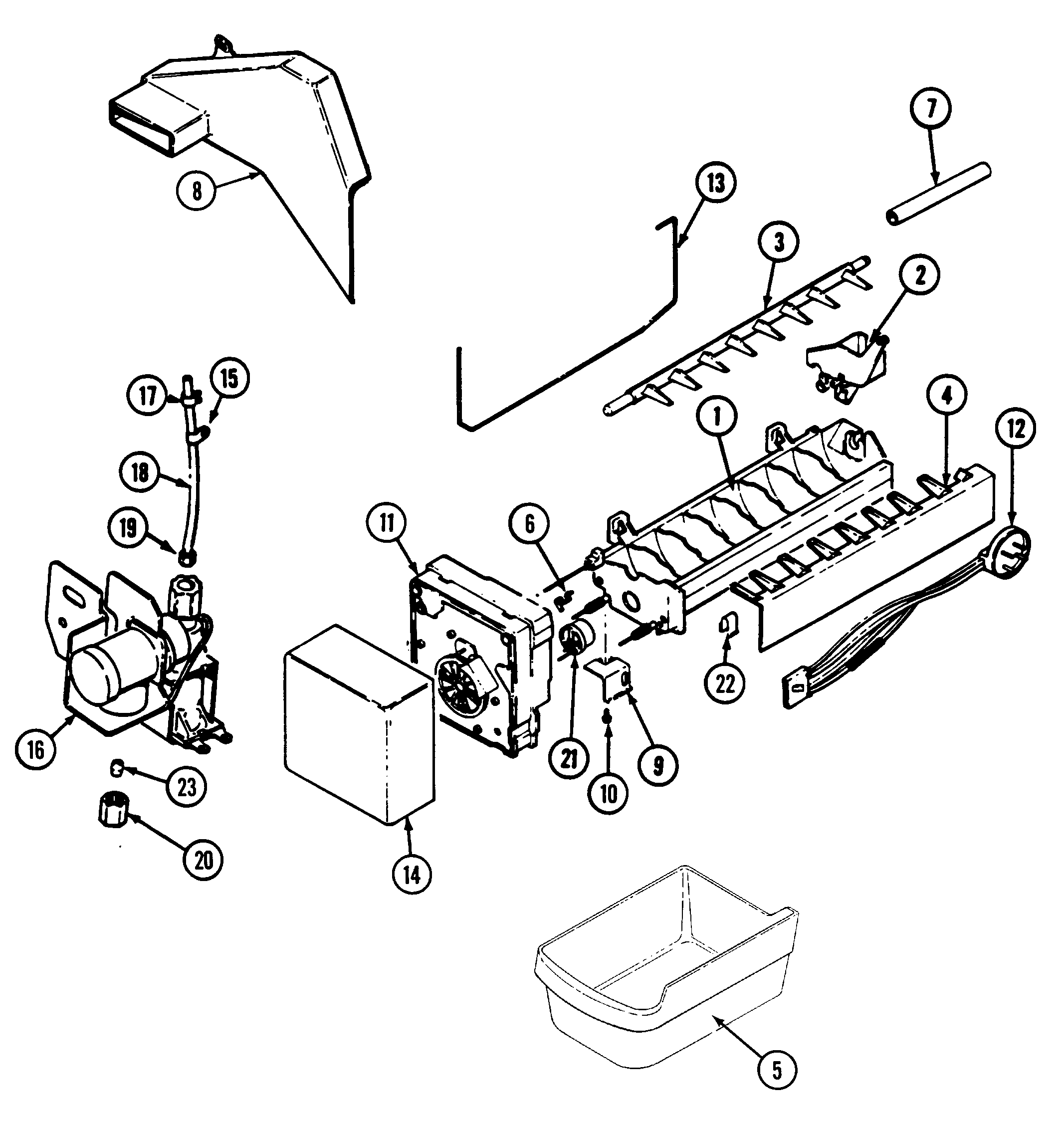 Magic Chef RB213AV optional ice maker kit diagram