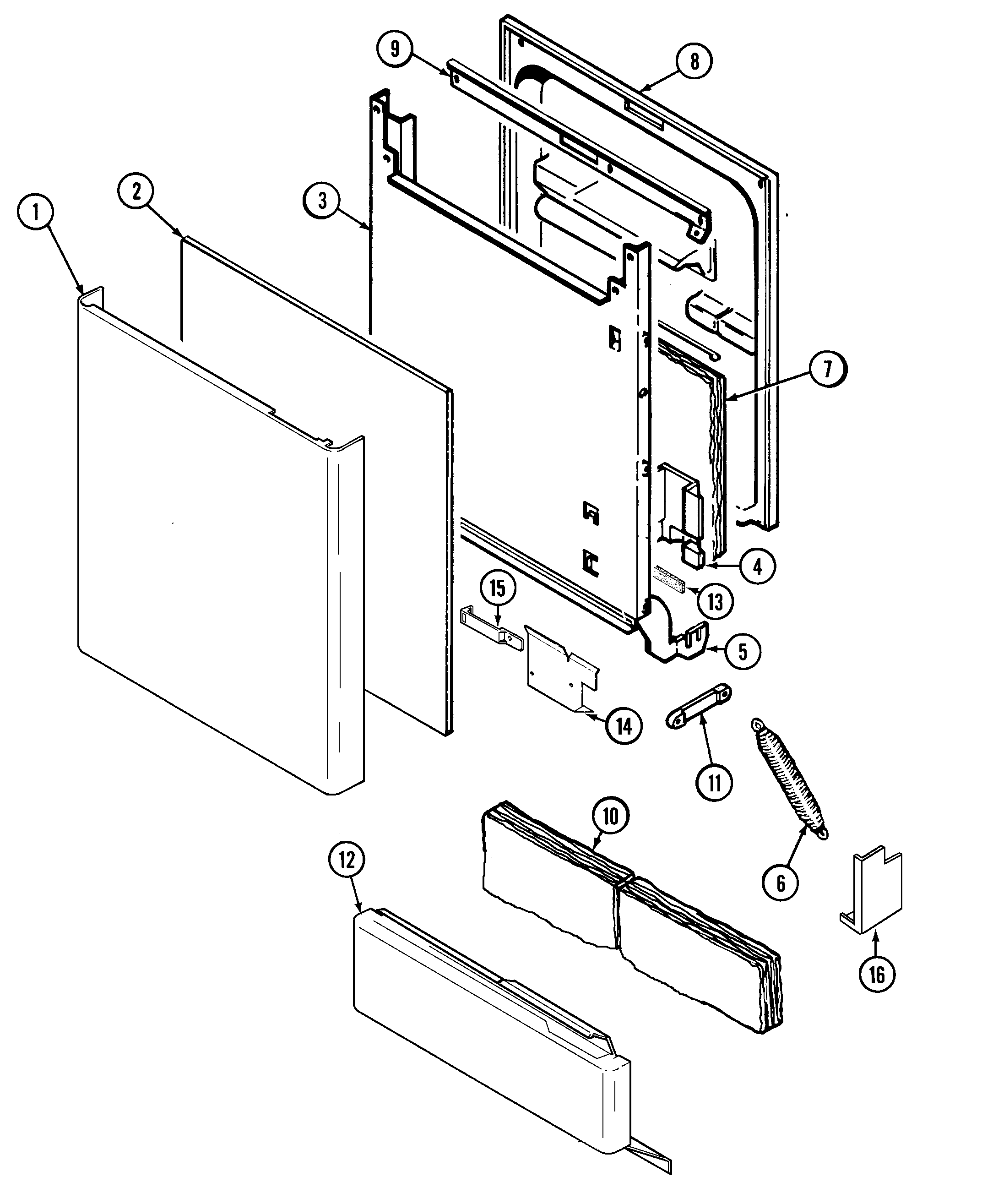 Maytag DWU8702AAM door diagram