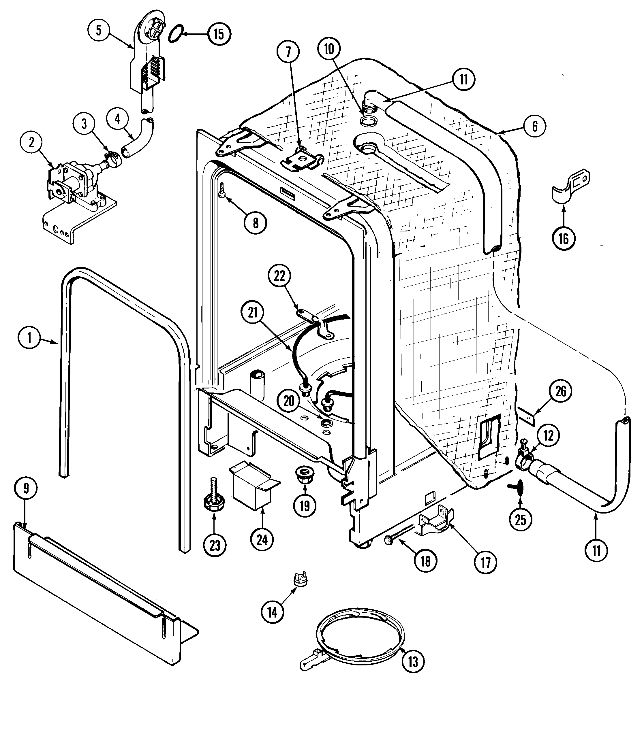 Maytag DWU7560AAM tub diagram