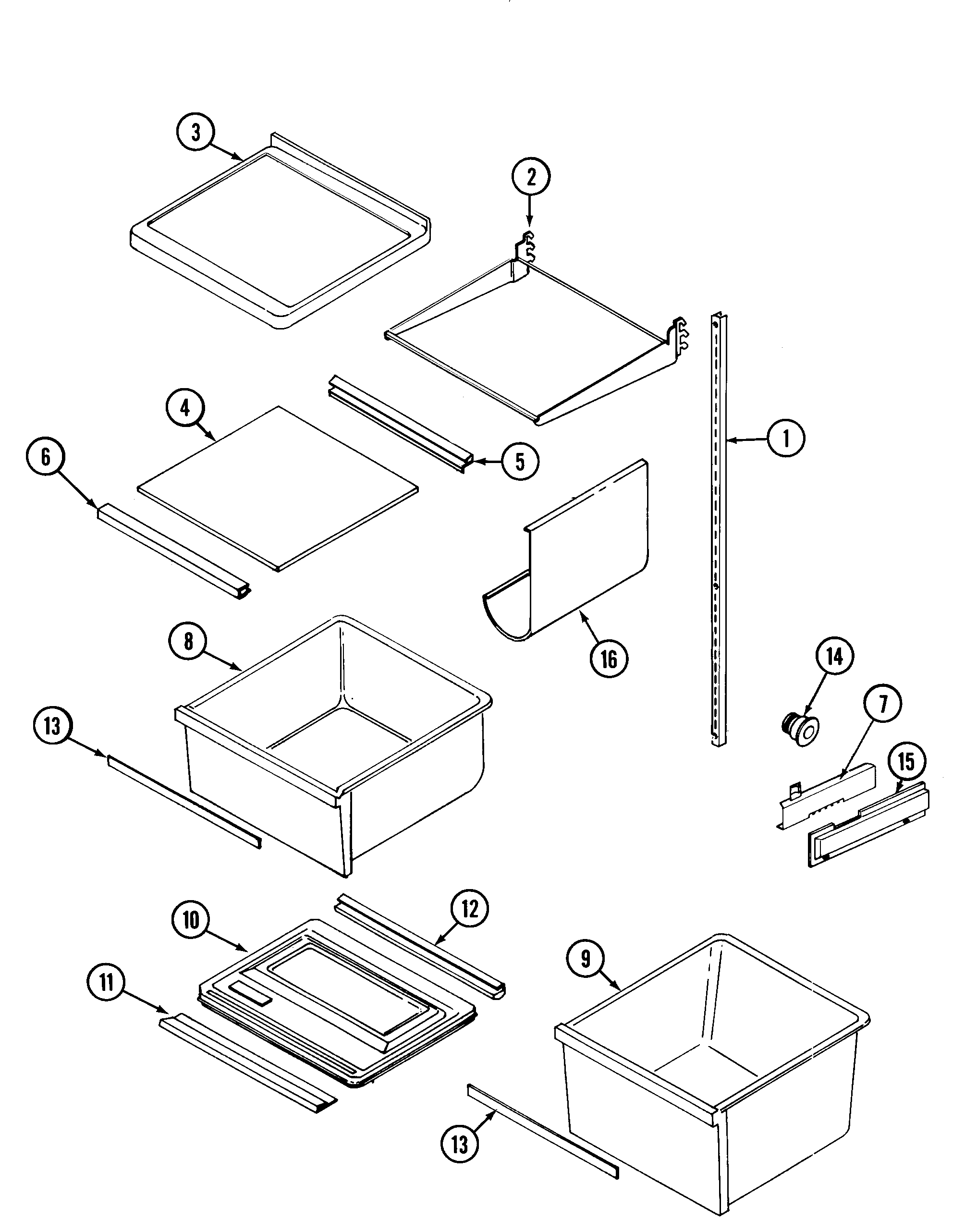 Maytag GS24C6C3EB shelves & accessories diagram