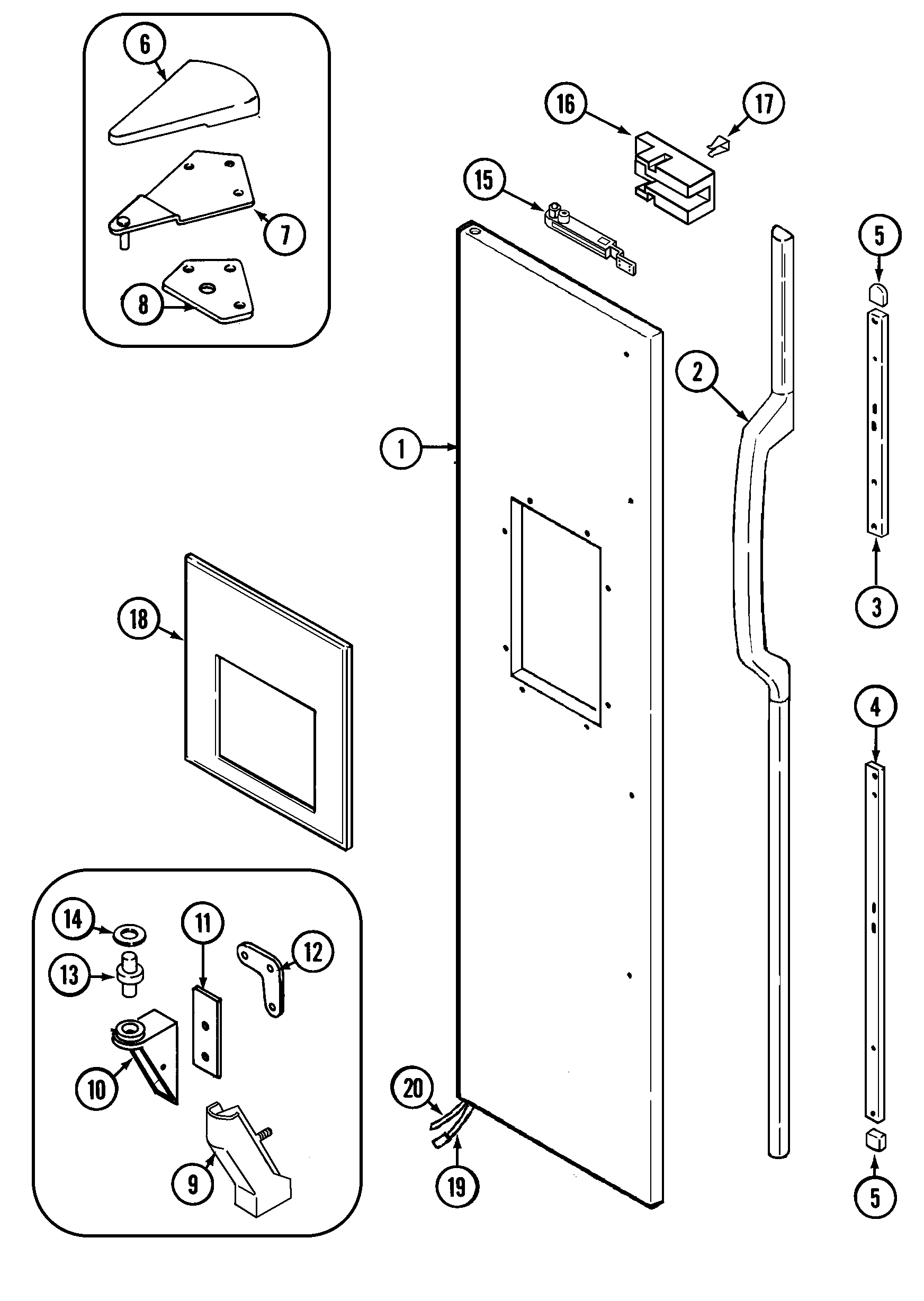 Maytag GS24C6C3EB freezer outer door diagram