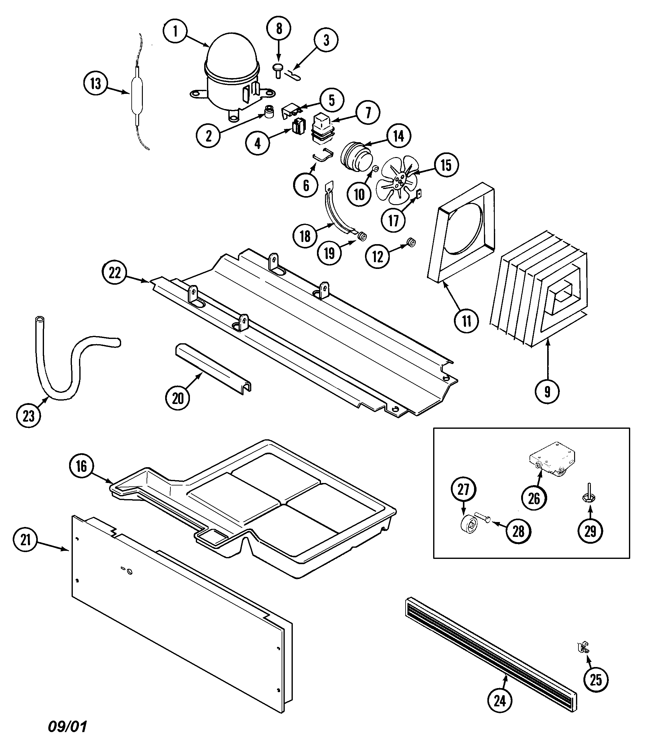 Maytag MTF2155BRA compressor diagram