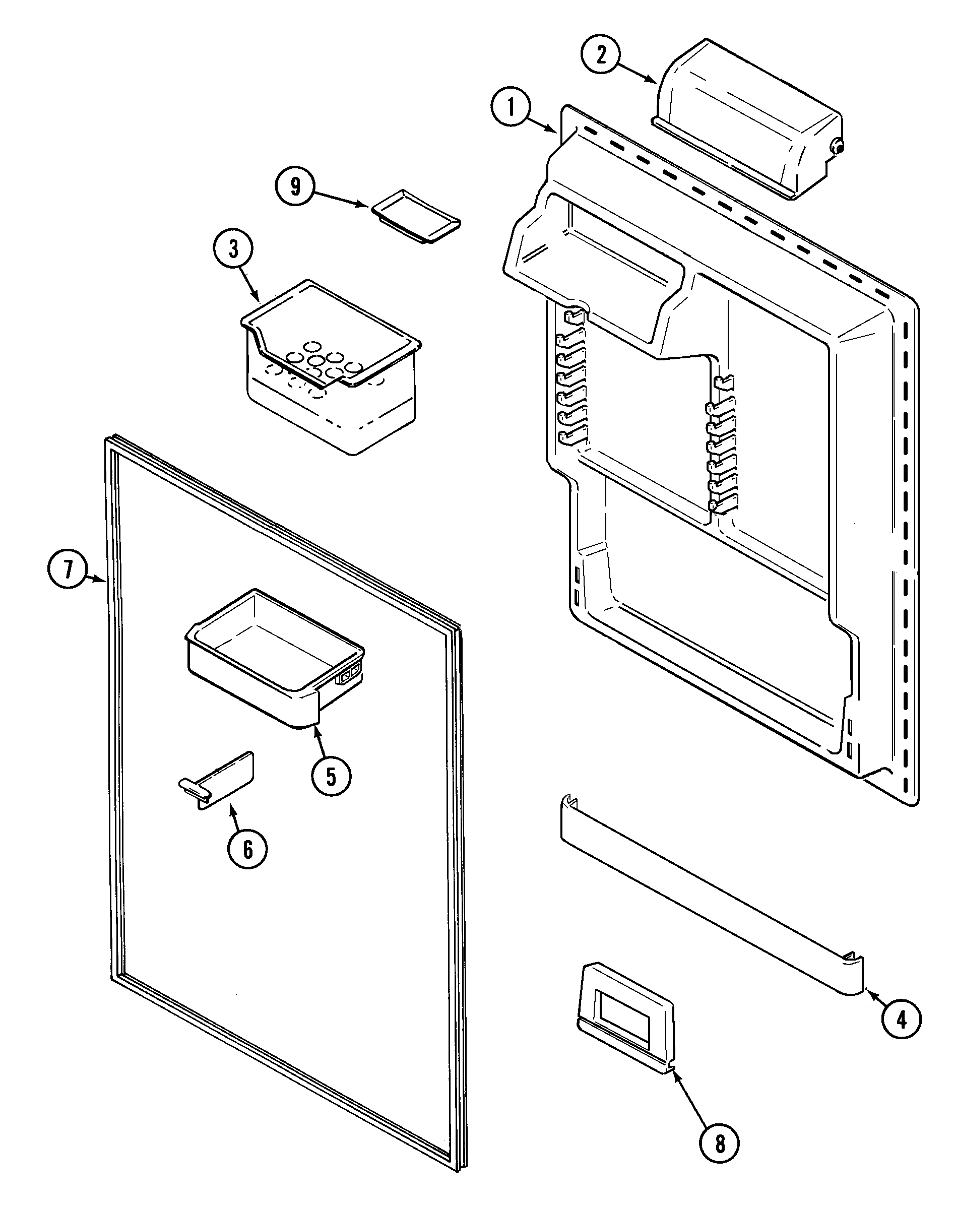 Maytag MTF2155BRA fresh food inner door diagram