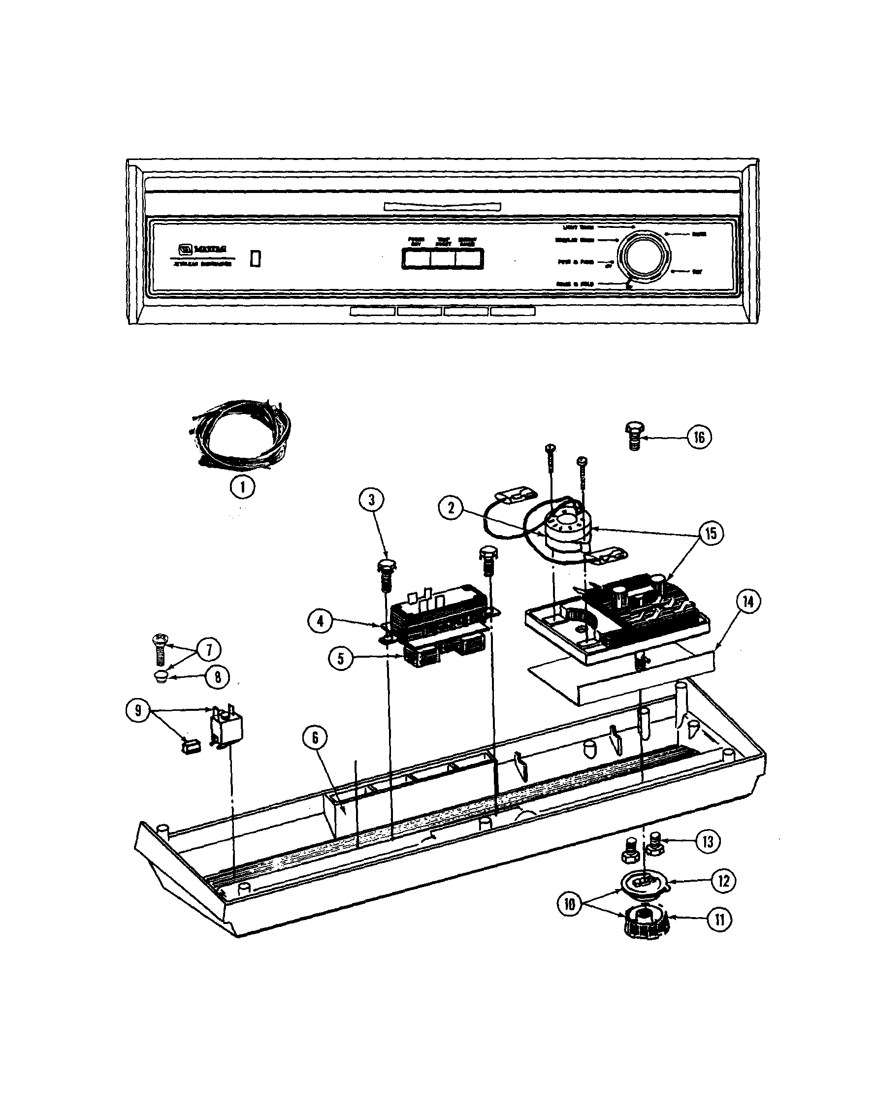 Maytag WC704 control panel diagram