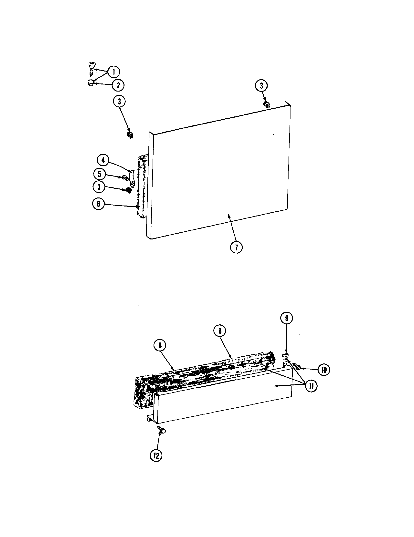 Maytag WC704 front and access panels diagram
