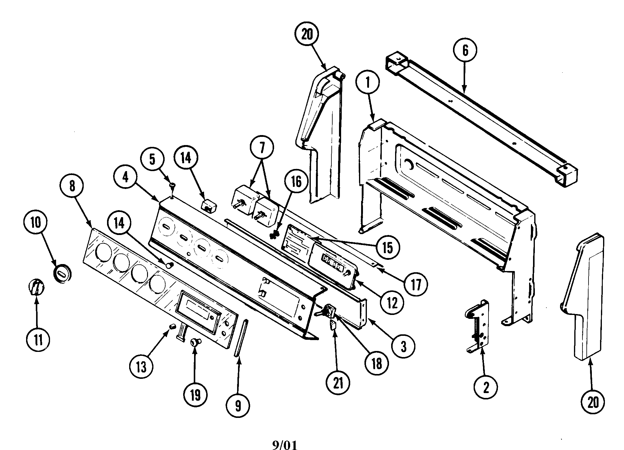 Magic Chef 3868XRW control panel diagram