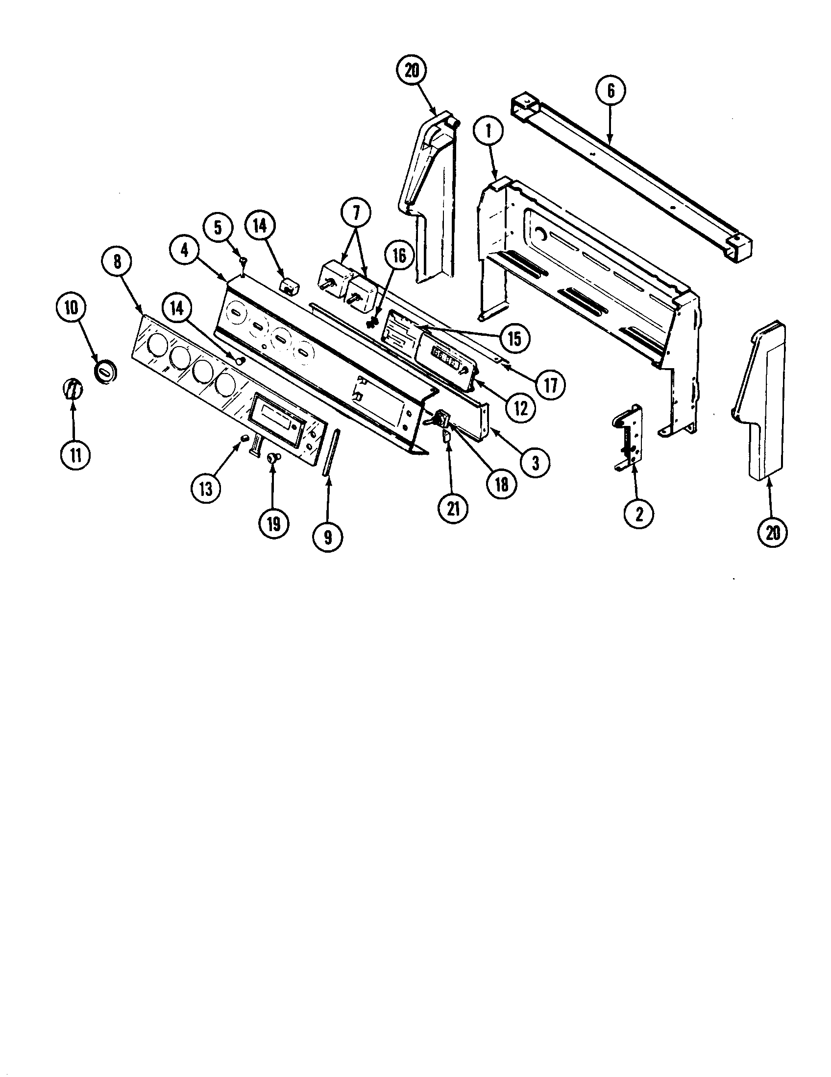 Magic Chef 3868XRA-X control panel diagram