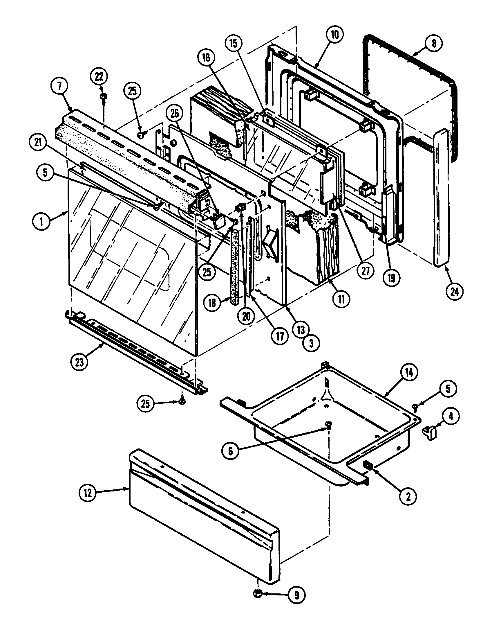 Magic Chef 3868XRA-X door diagram