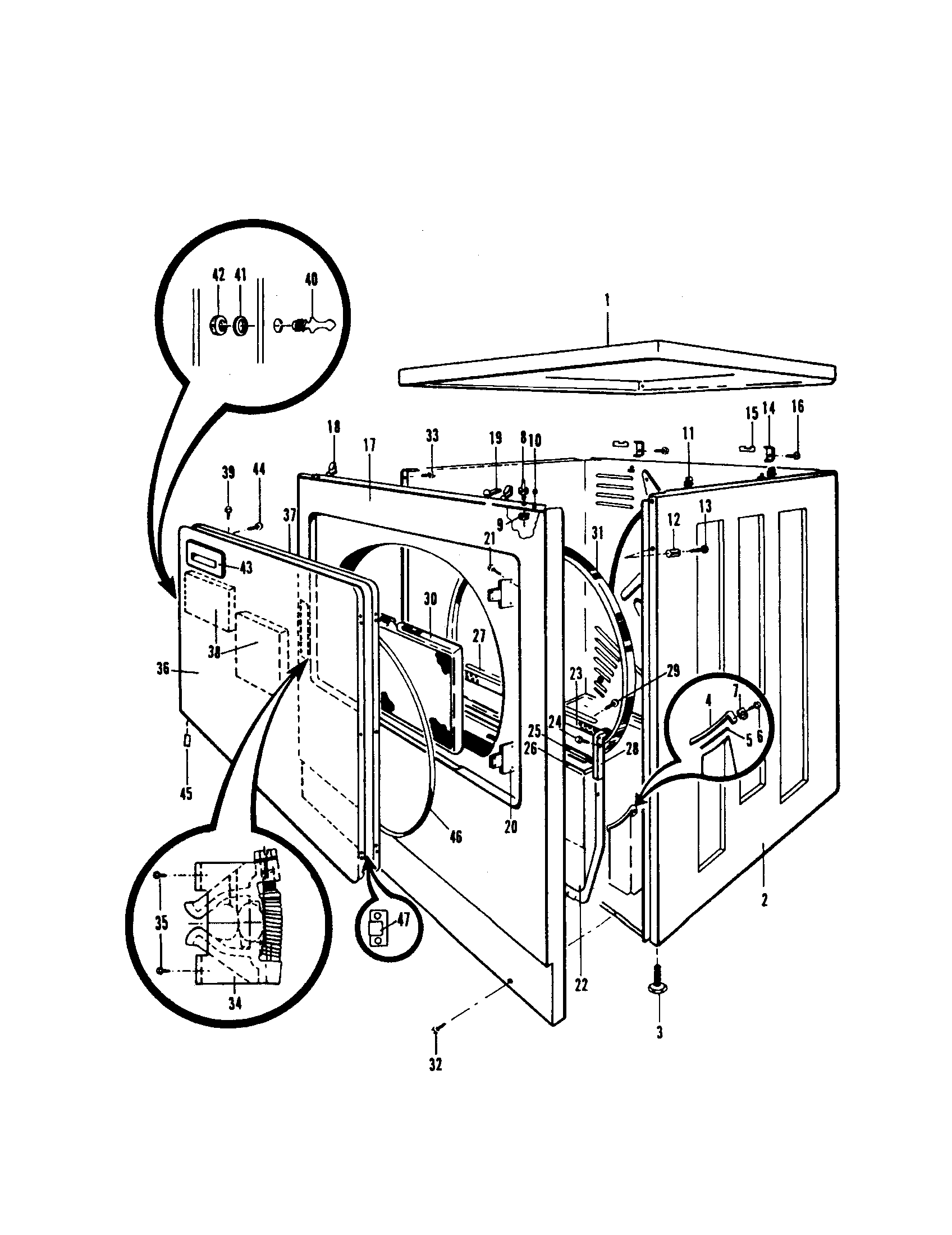 Crosley CDG20C7A cabinet diagram
