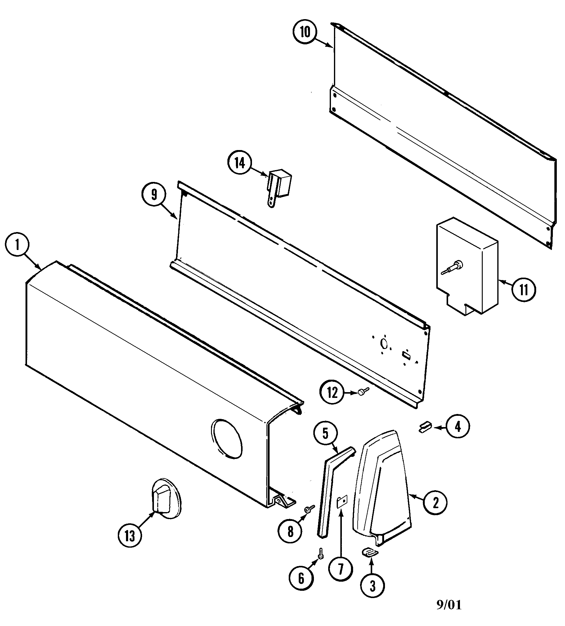 Magic Chef YE204LWC control panel diagram