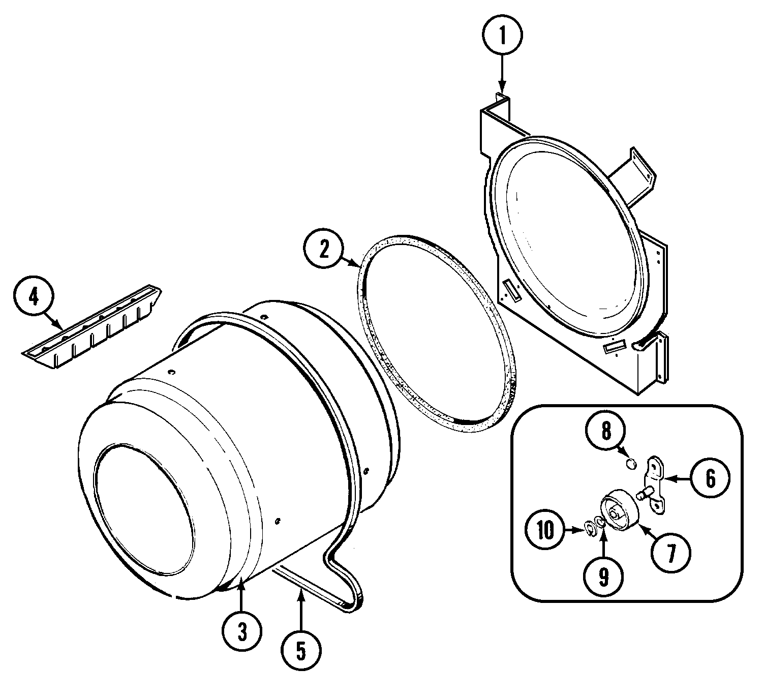 Magic Chef YE204LWC tumbler diagram