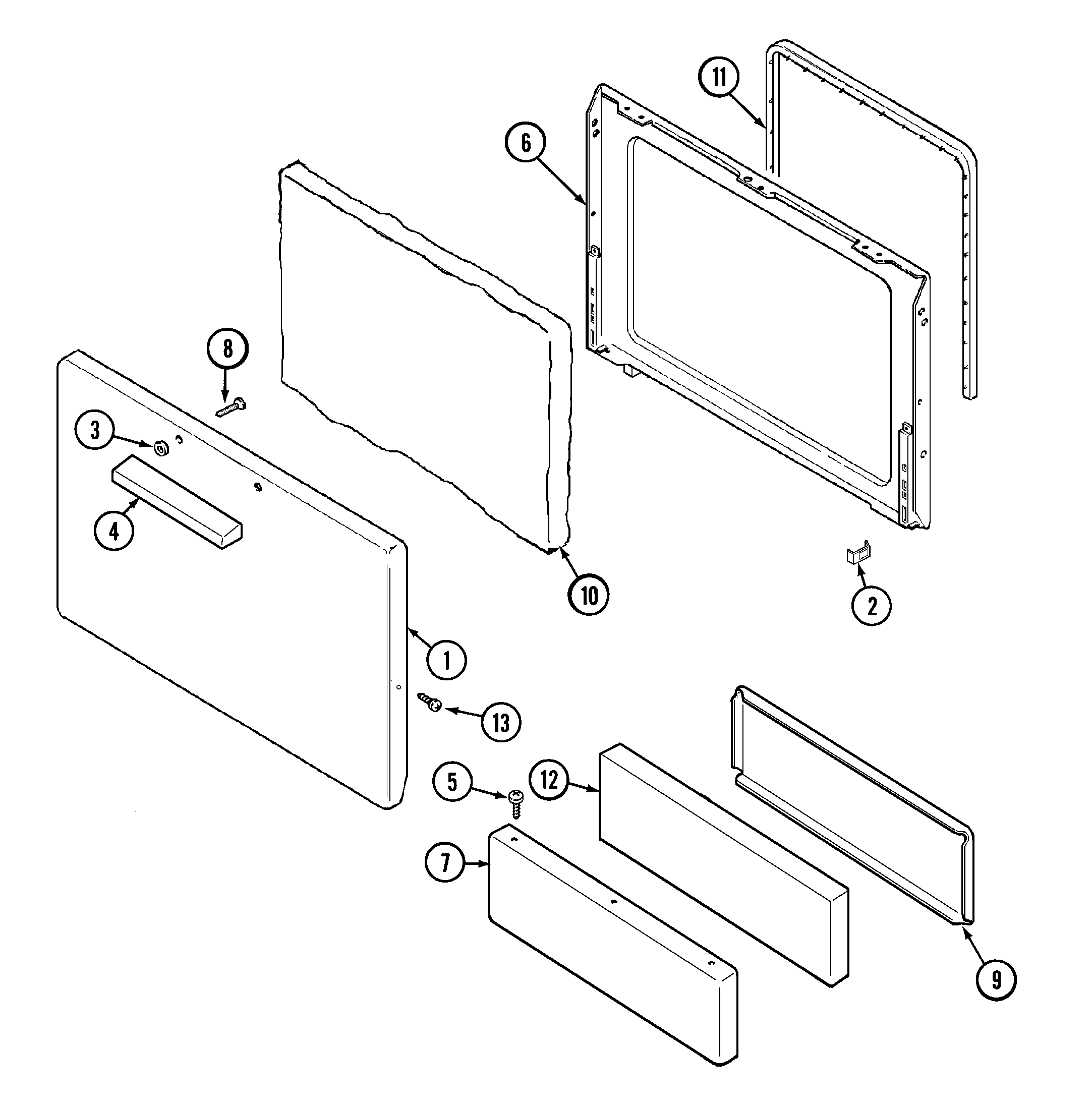 Admiral A31700PAWT door diagram