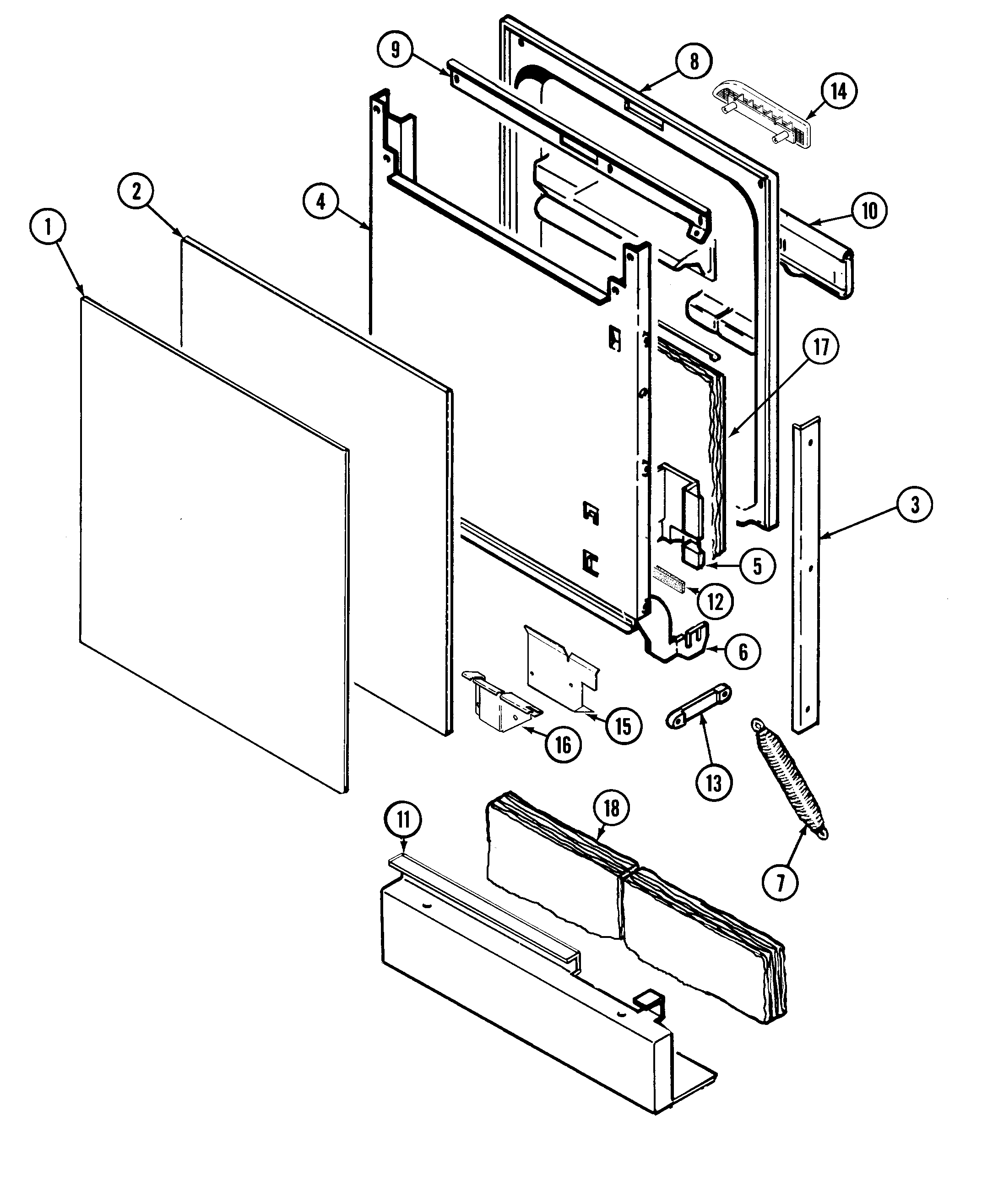 Admiral DWUA651AAB door diagram