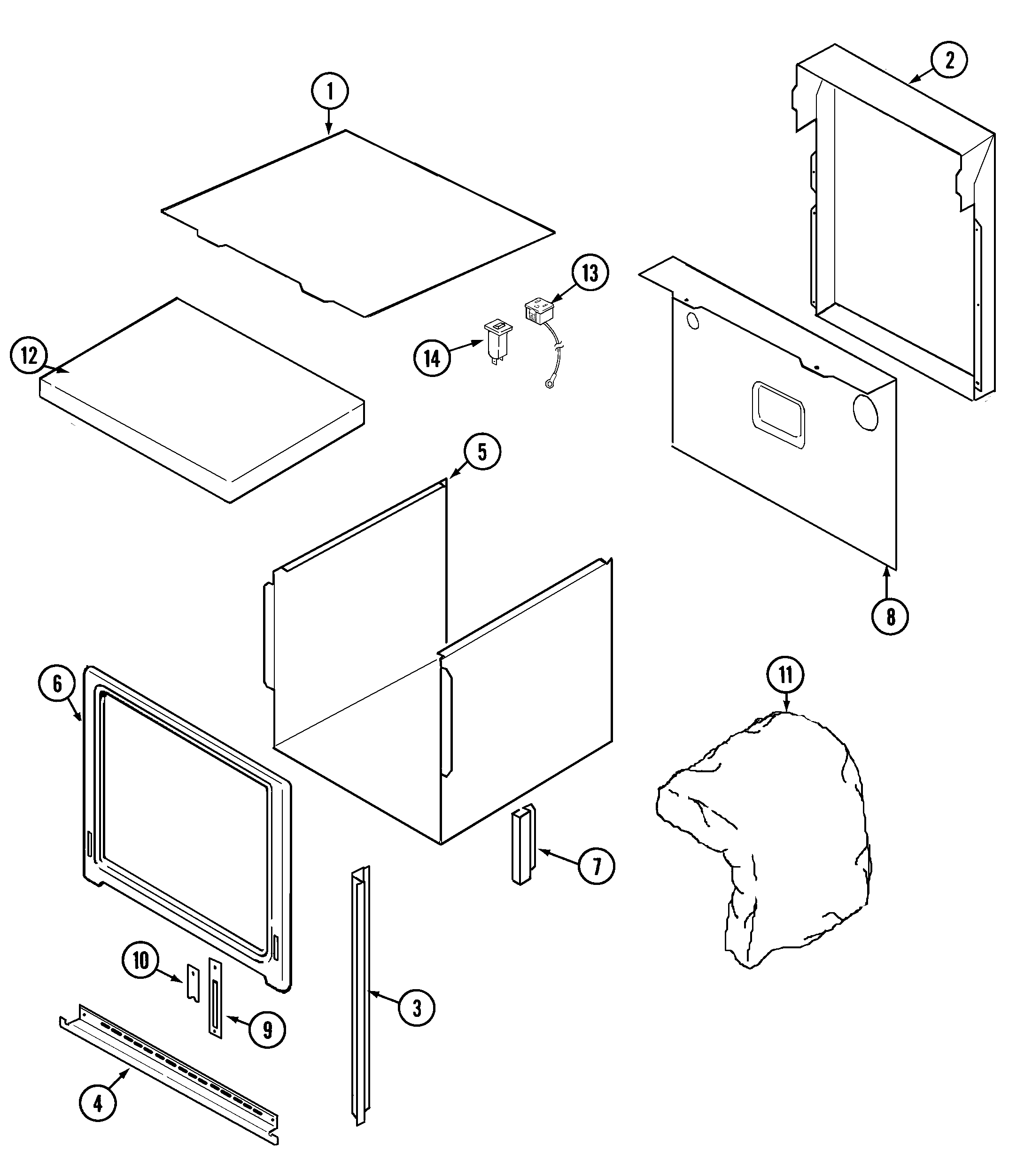 Maytag MMW5530BAB body diagram