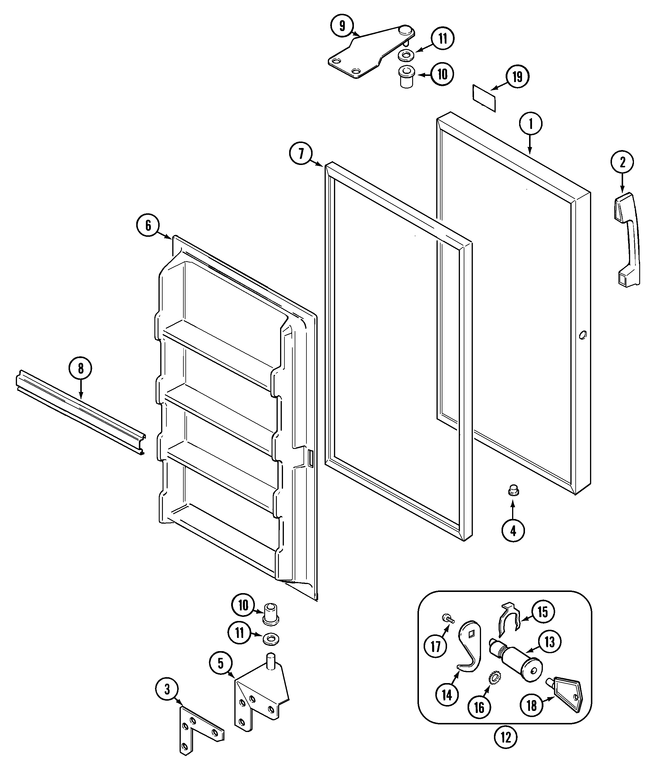 Maytag CFU1736ARW door diagram
