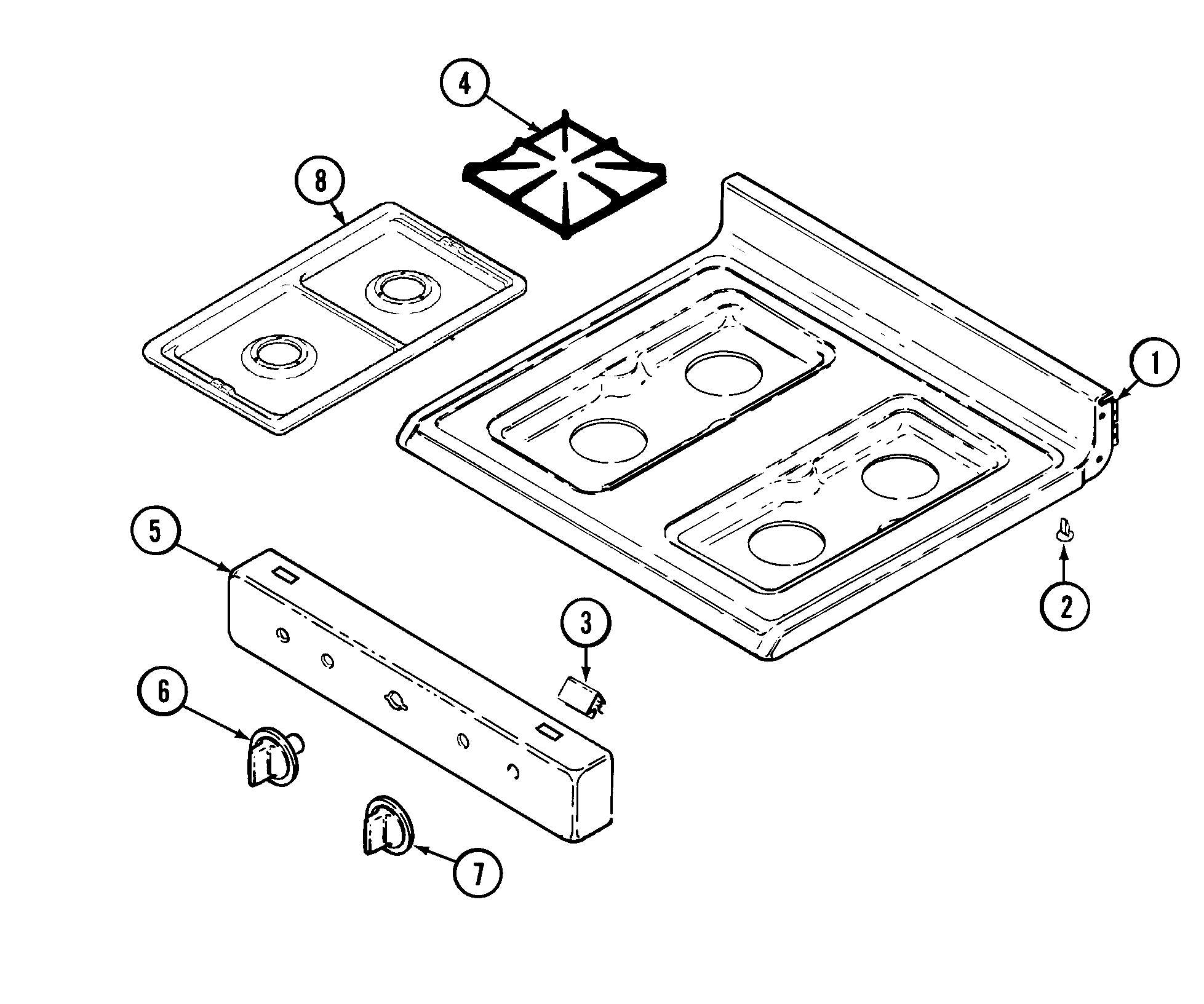 Maytag GM3111SXAW top assembly diagram