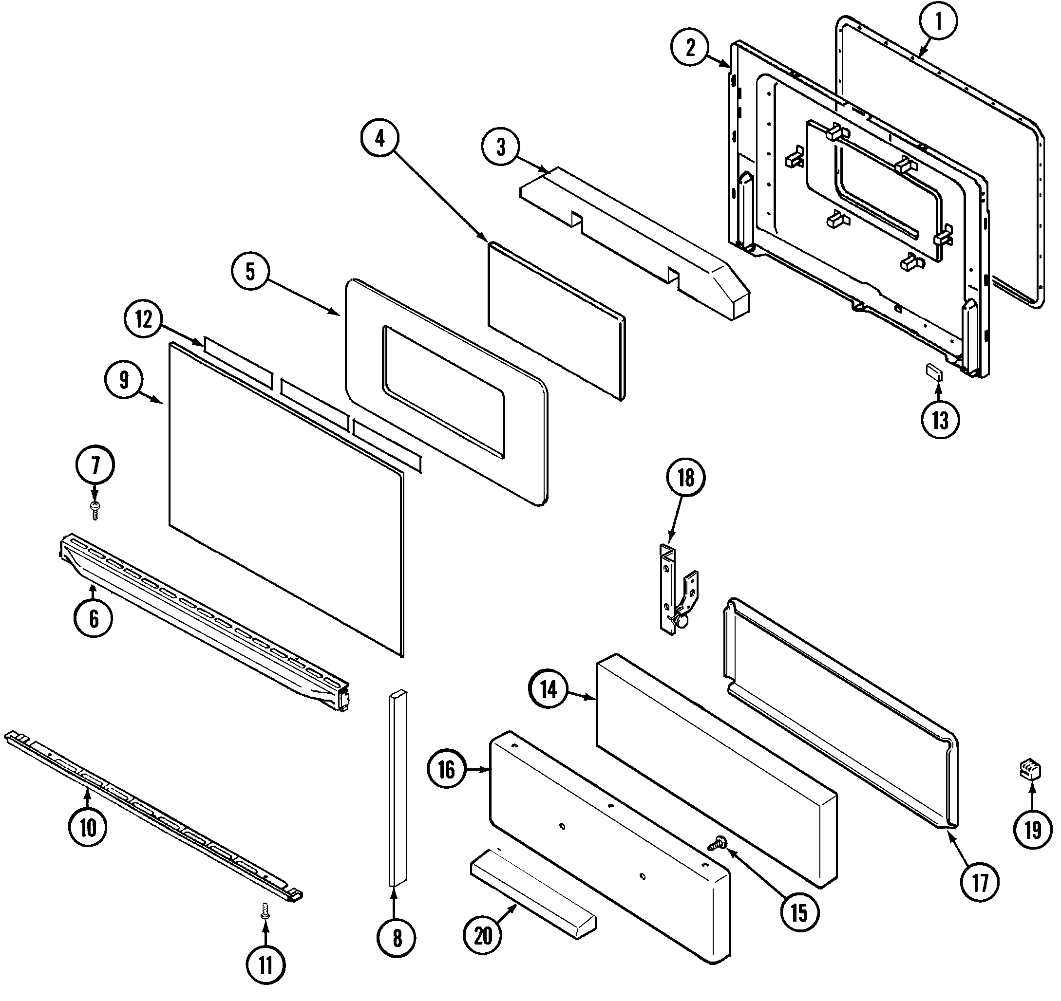 Maytag GM3111SXAW door/drawer diagram