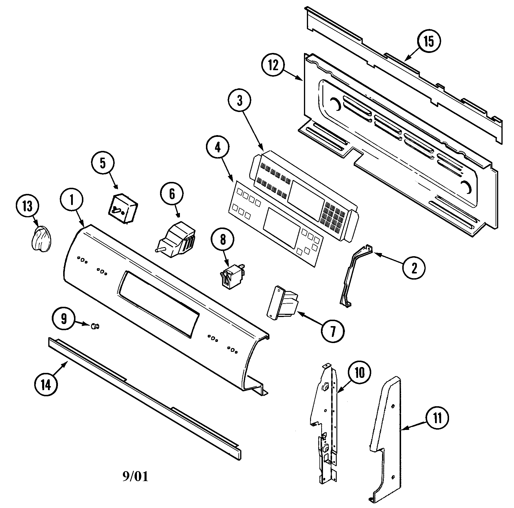 Maytag MER6871AAB control panel diagram