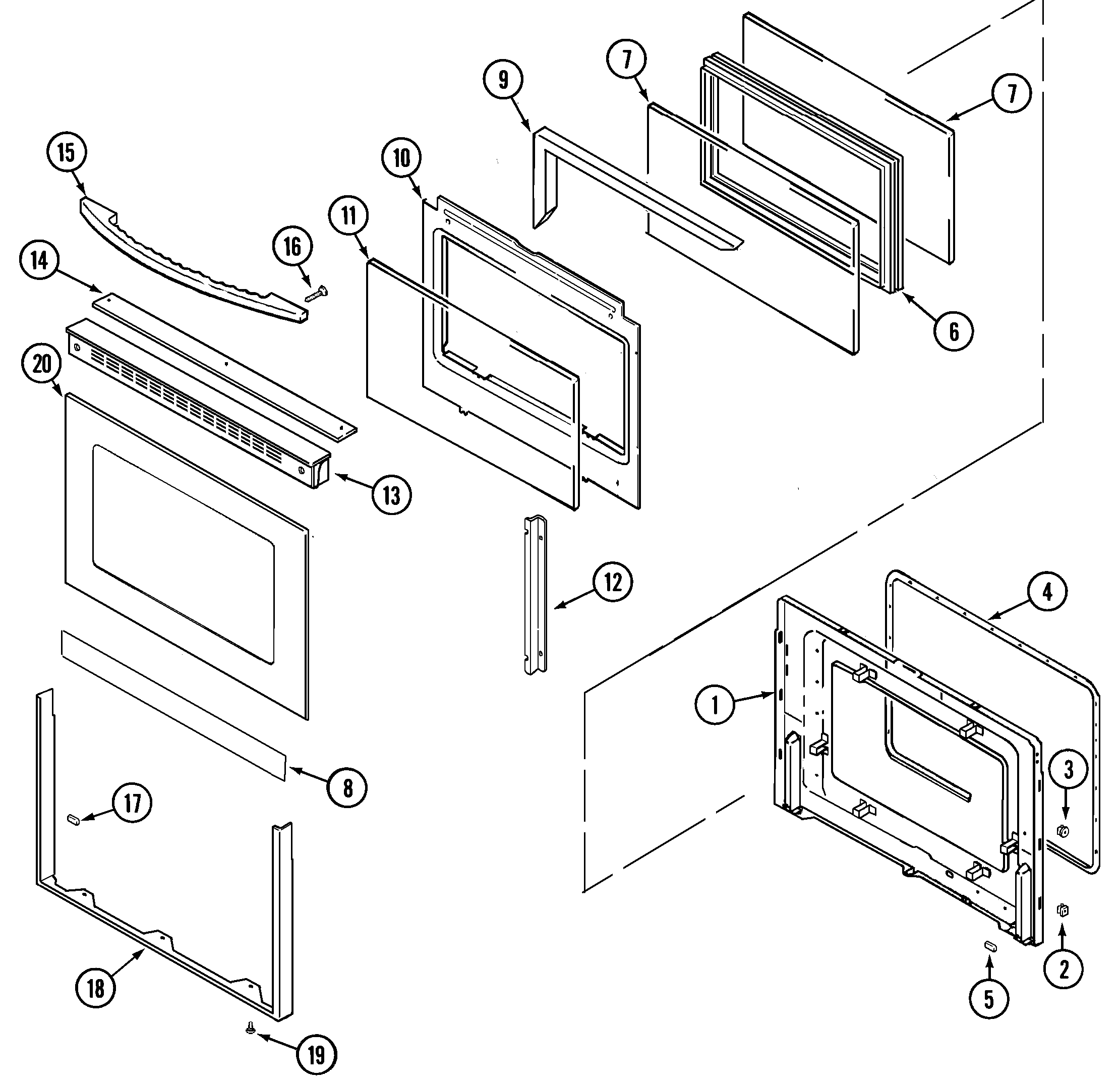 Maytag MER6871AAB door (lower) diagram