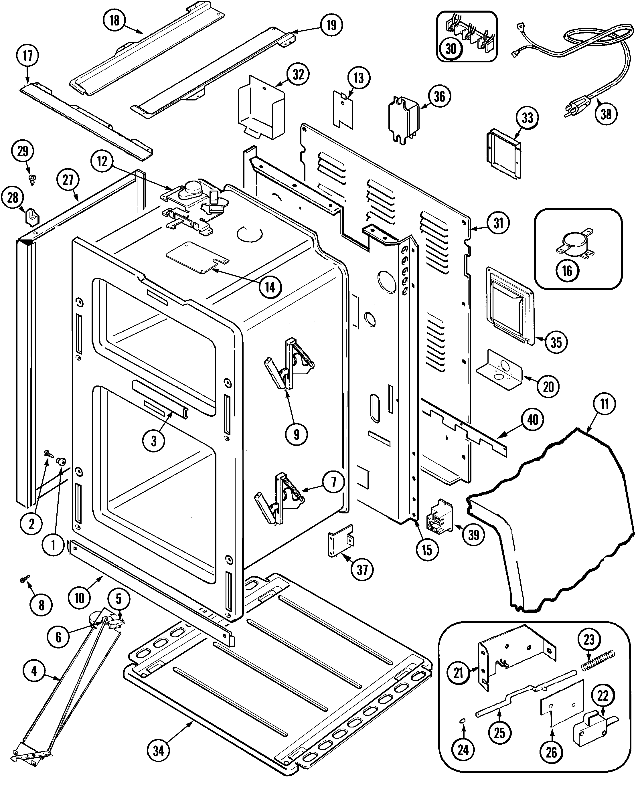 Maytag MER6870ACQ body diagram