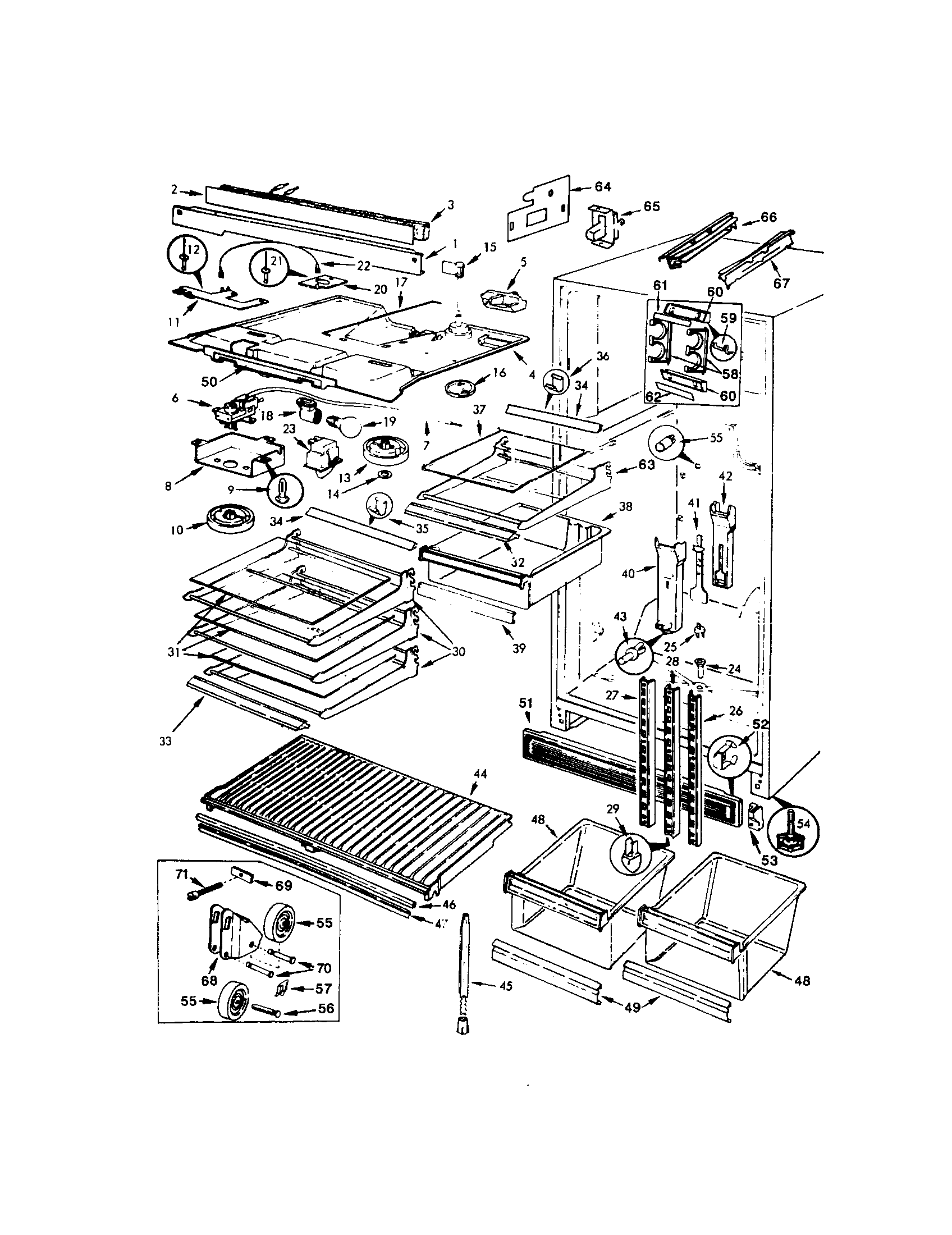 Magic Chef RB18HN-3AW shelves diagram