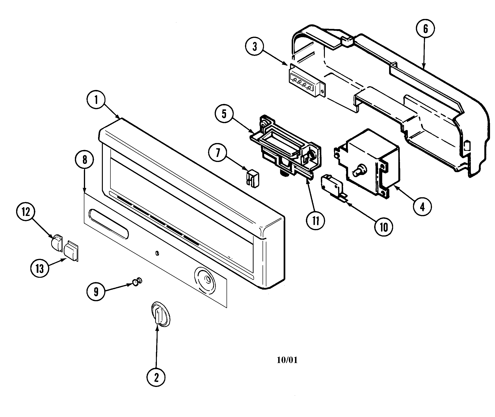 Maytag DWU6750AAE control panel diagram