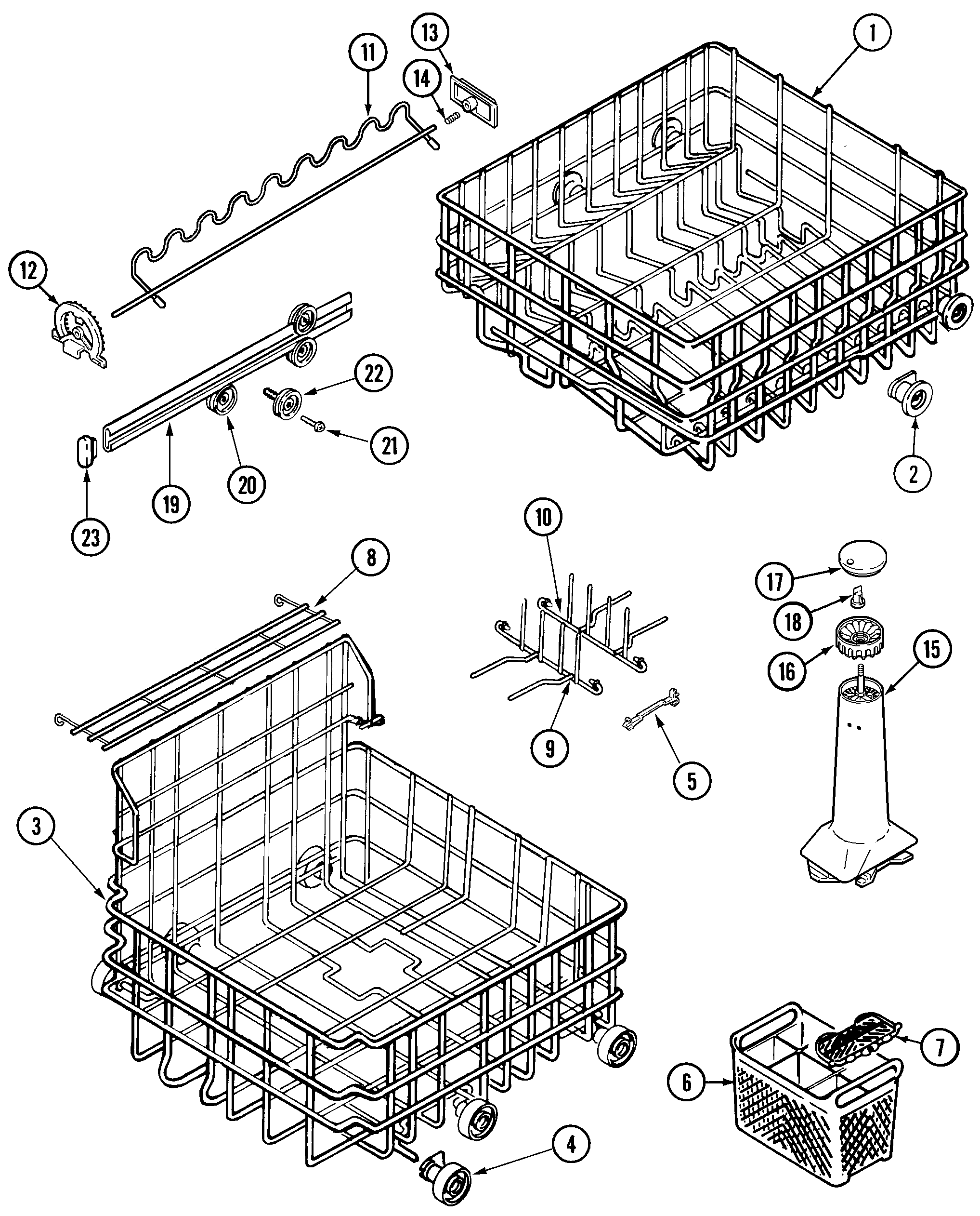 Maytag DWU6750AAE track & rack assembly diagram