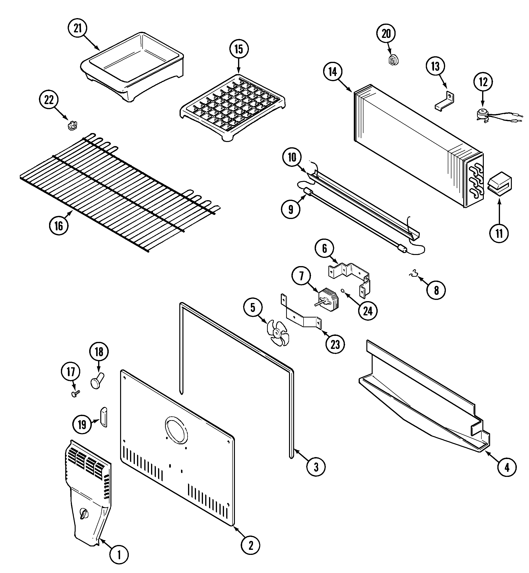 Maytag MTB1553ARA freezer compartment diagram