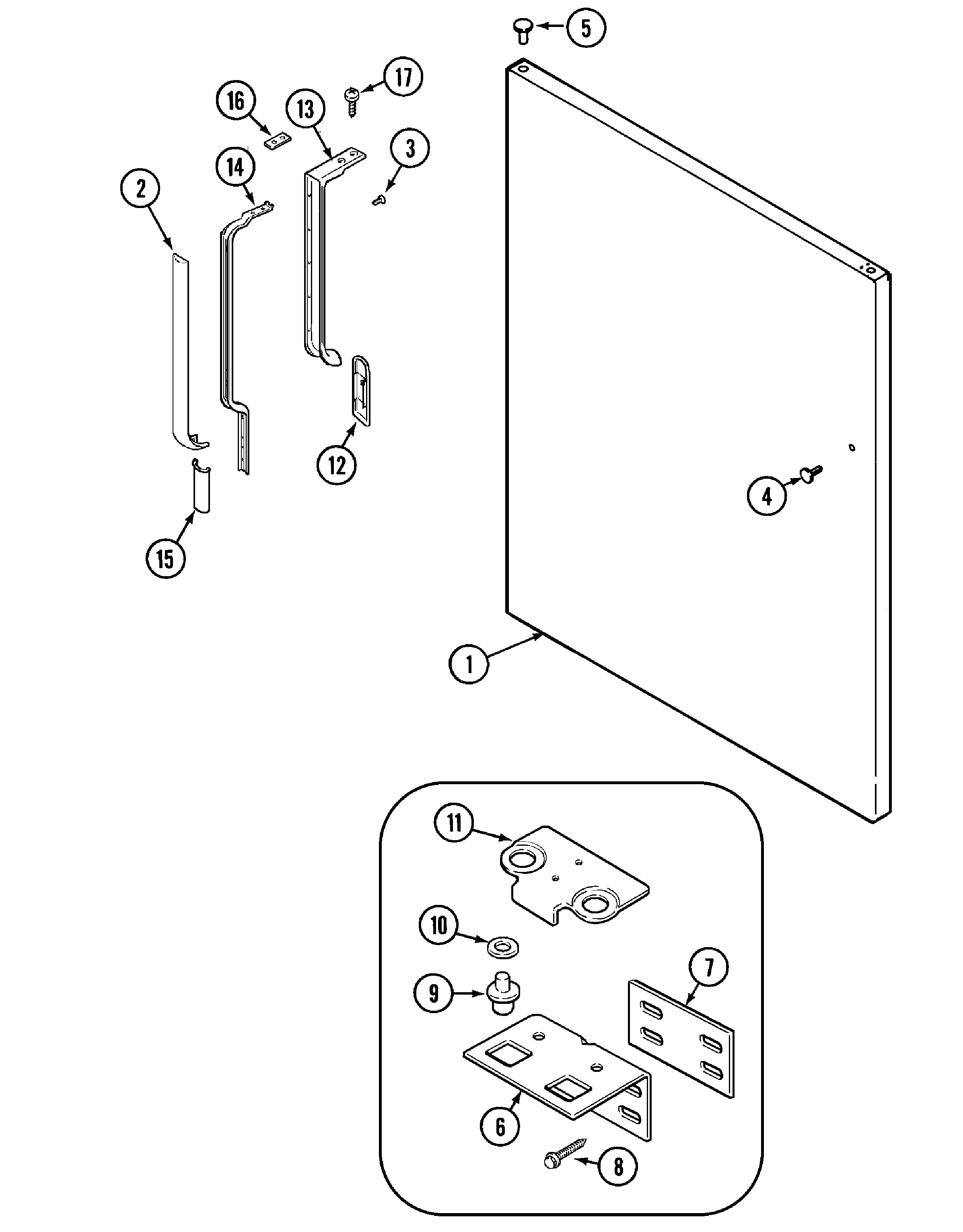 Maytag MTB1553ARA fresh food outer door diagram
