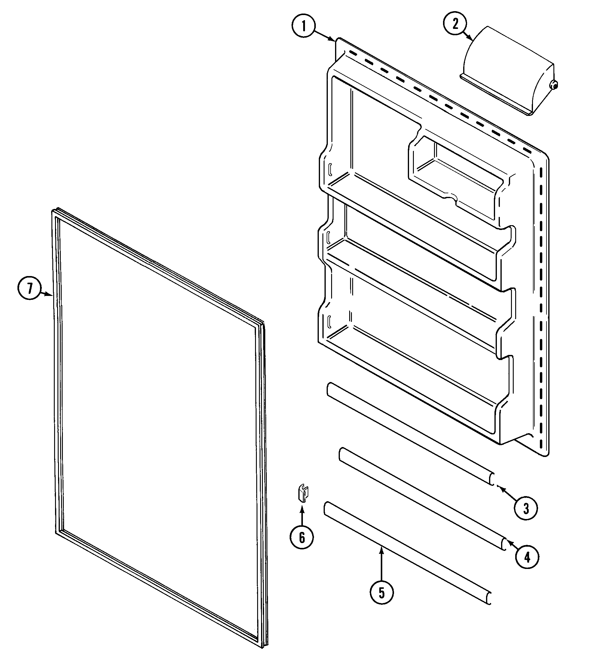 Maytag MTB1742ARW fresh food inner door diagram