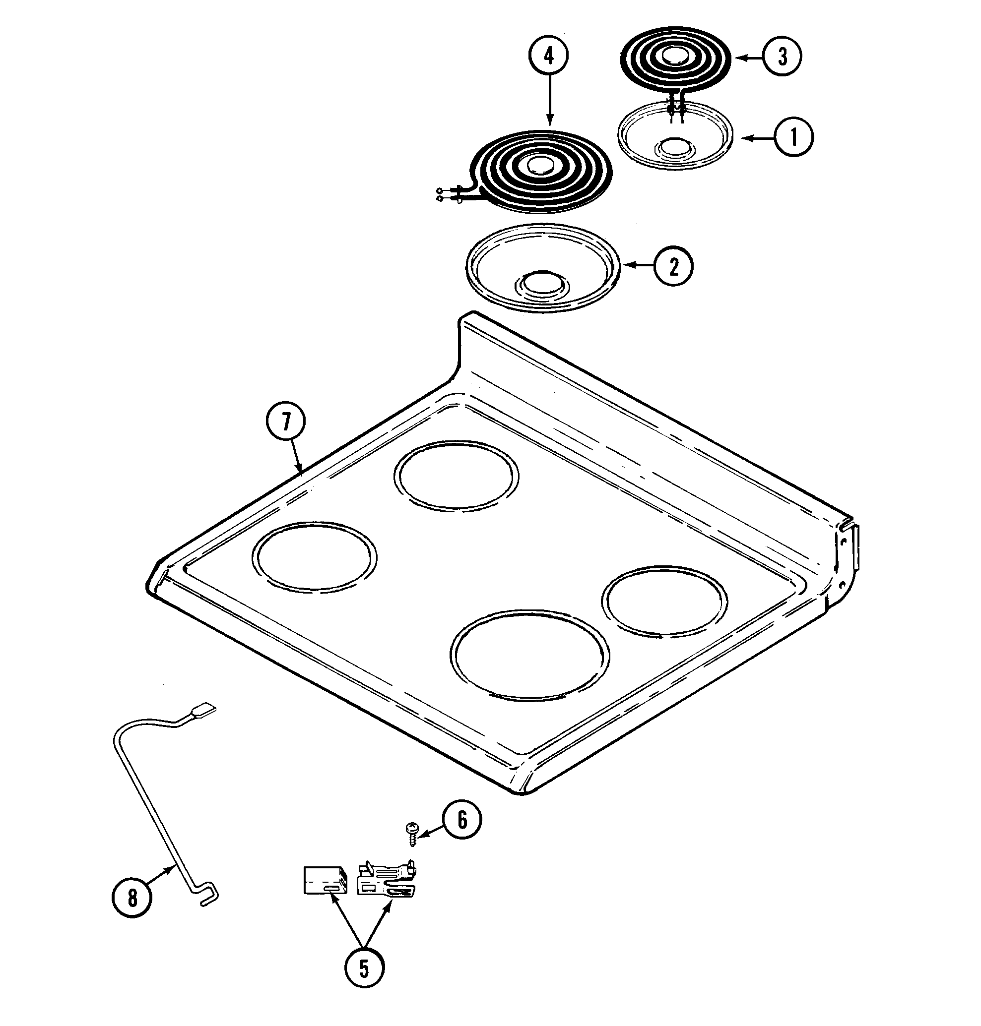 Admiral AER1350AAT top assembly diagram