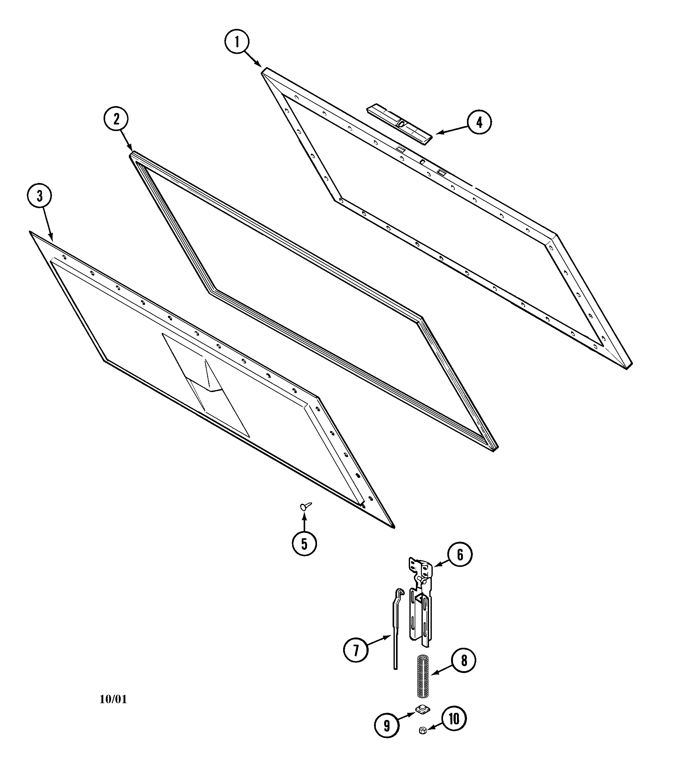 Maytag CFC0535ARW lid diagram